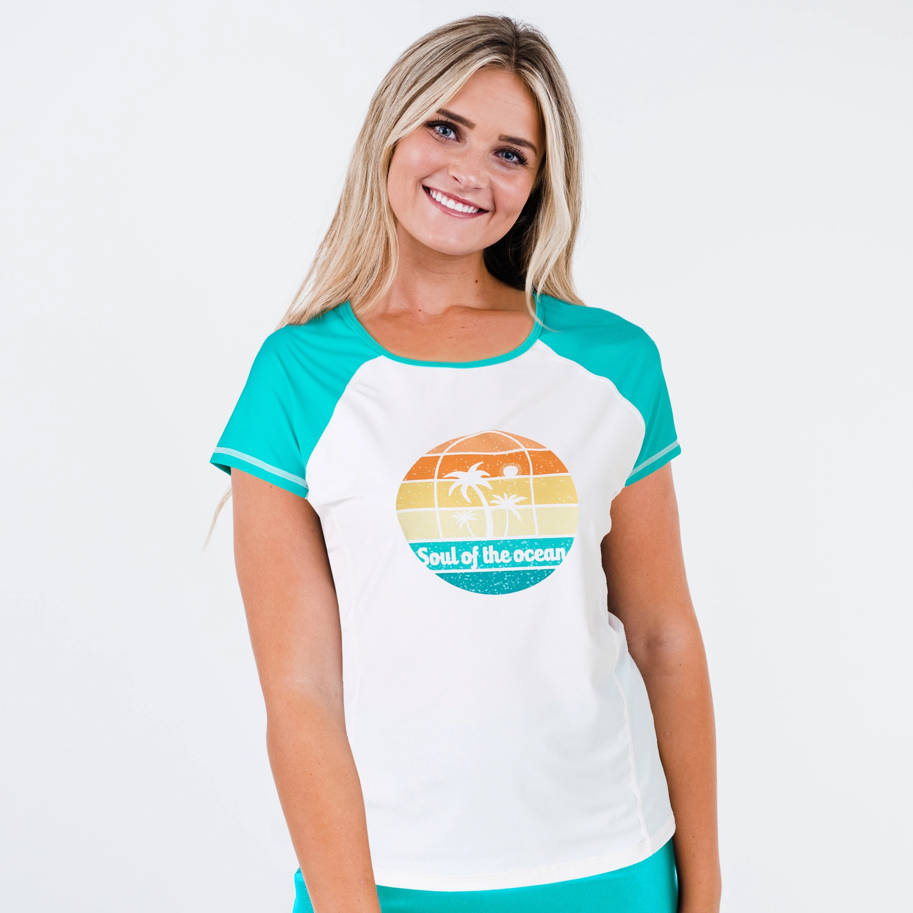 Women's Loose Fit Short Sleeve Adele Swim Top