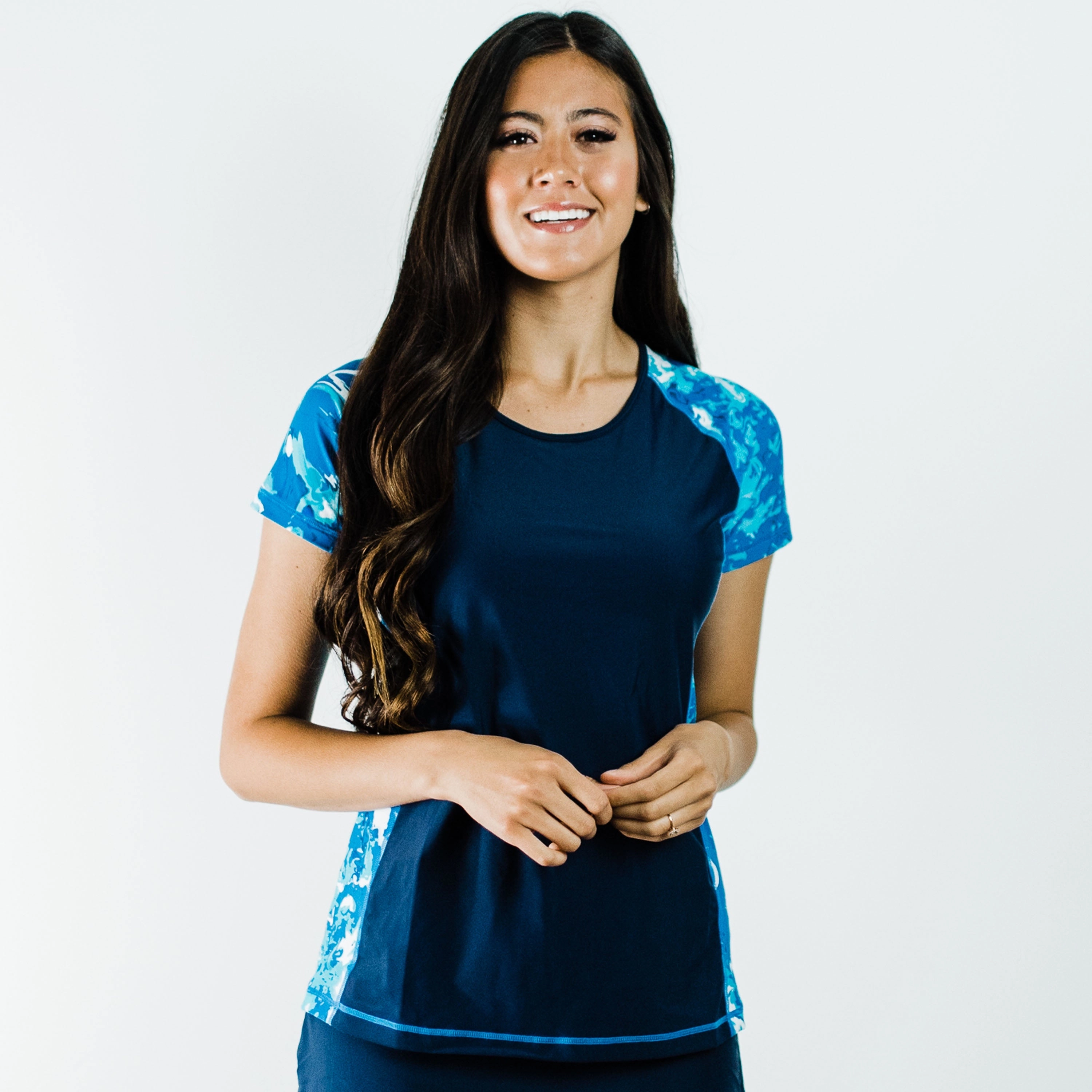 Women's Loose Fit Short Sleeve Adele Swim Top