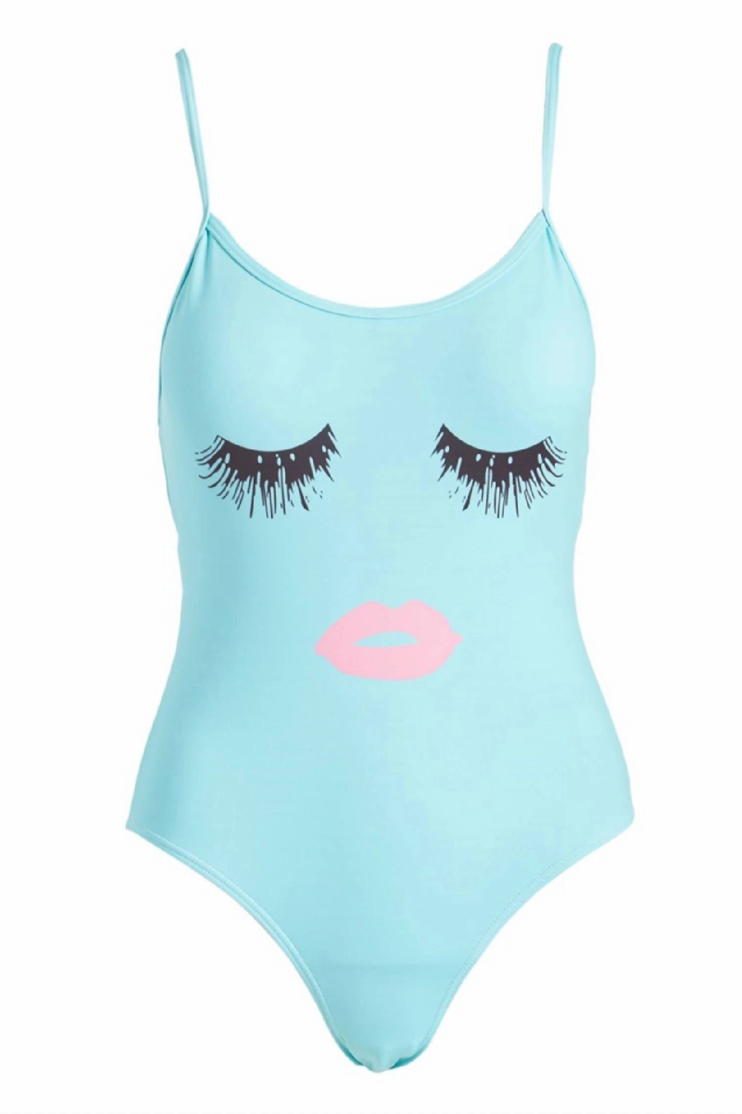 Women's Mother-Daughter Duo One Piece In Teal Eyelash