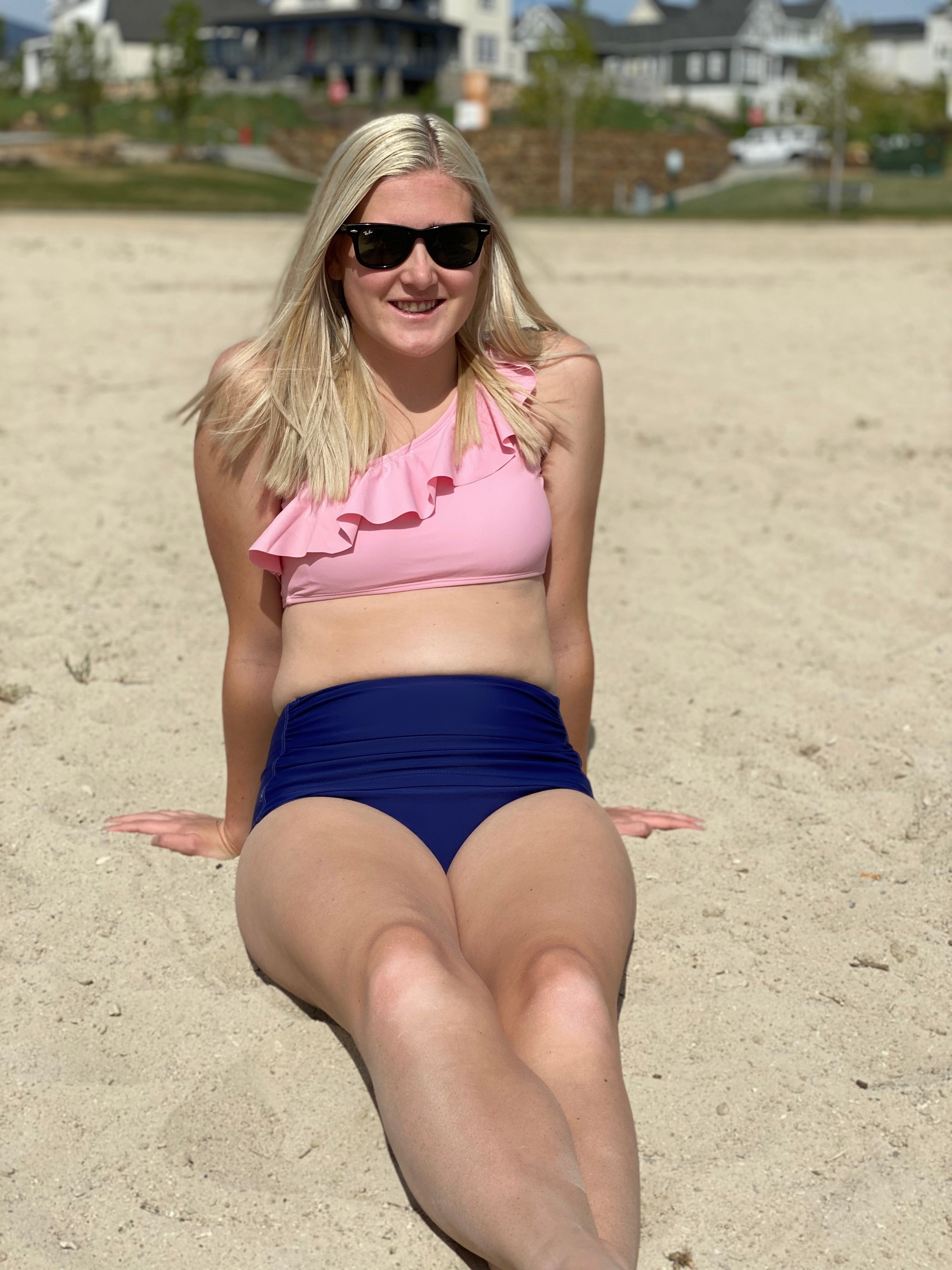 Women's One Shoulder Bikini Top - ???Pink???