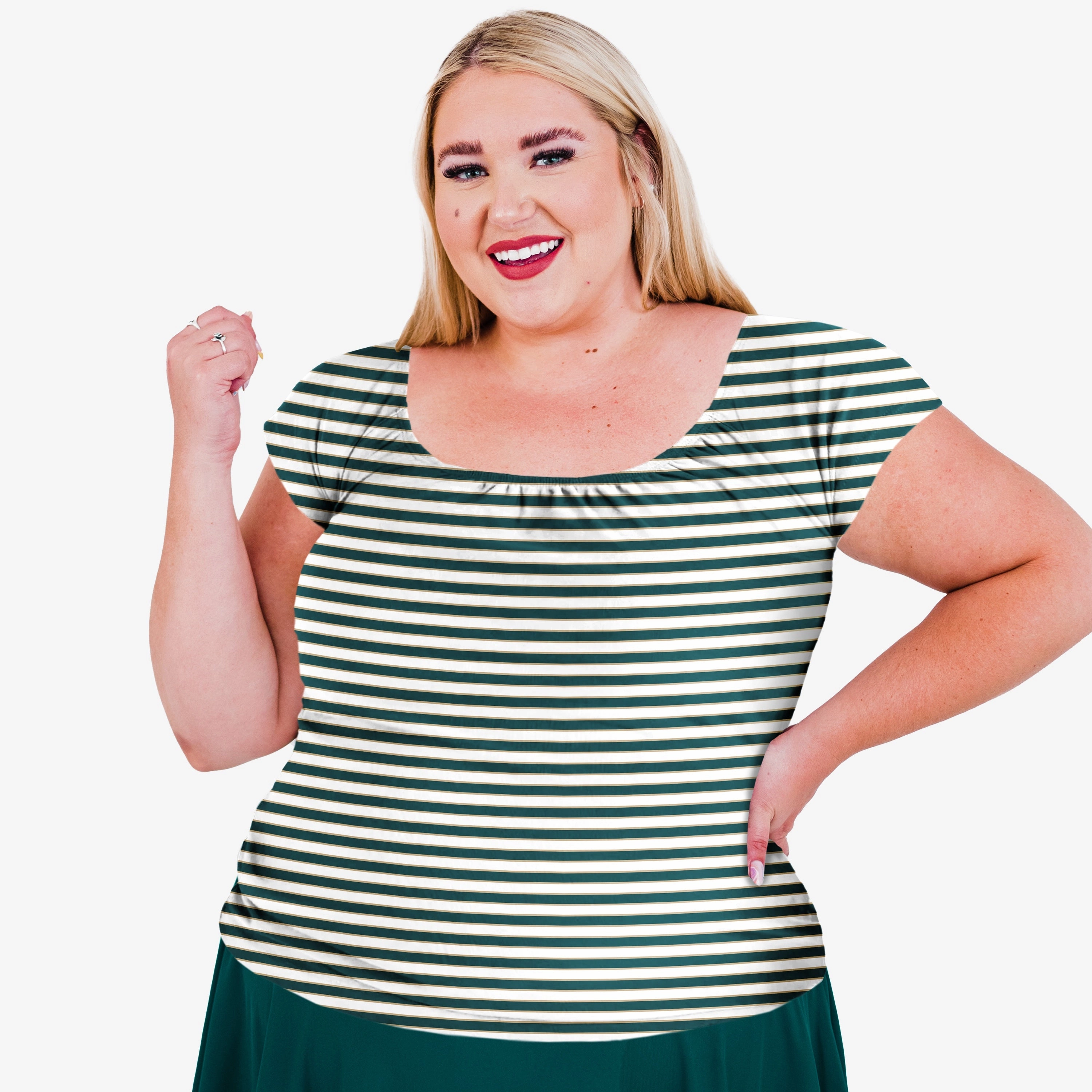 Women's Plus Cap Sleeve Zoey Crop Swim Top