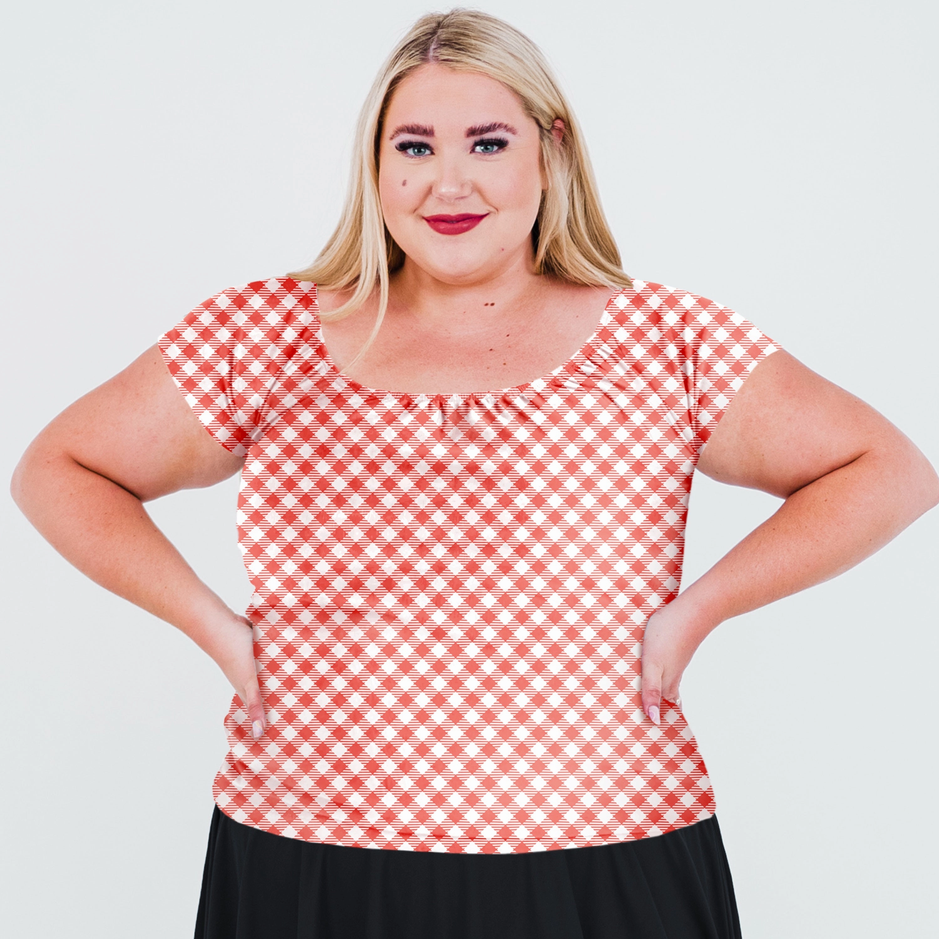 Women's Plus Cap Sleeve Zoey Crop Swim Top