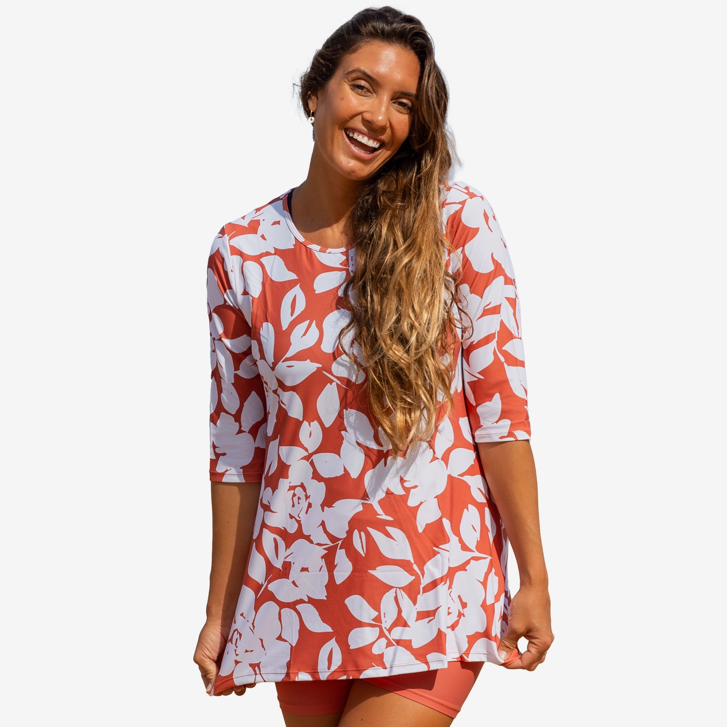 Women's Plus Gia 3/4 Sleeve Swim Tunic