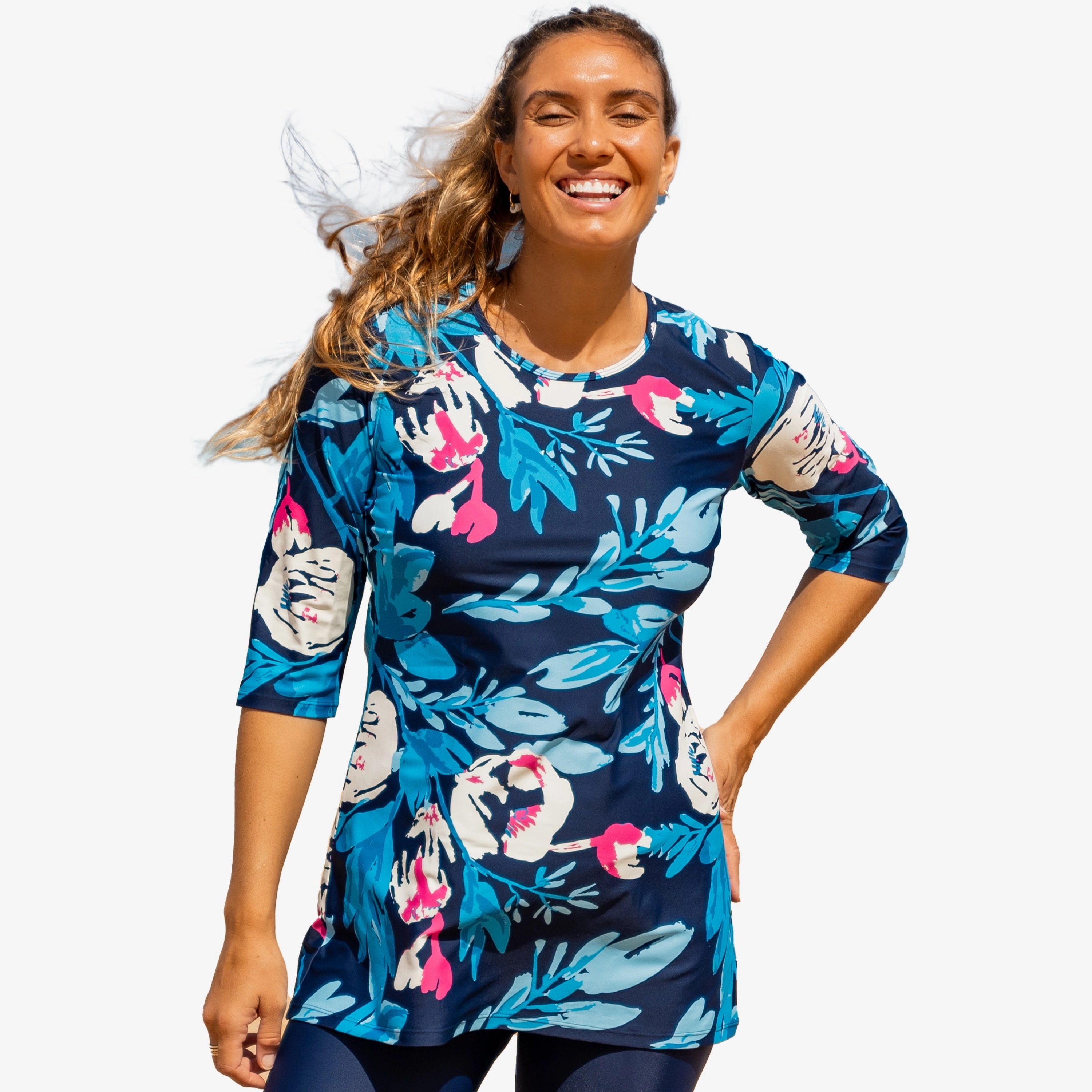 Women's Plus Gia 3/4 Sleeve Swim Tunic