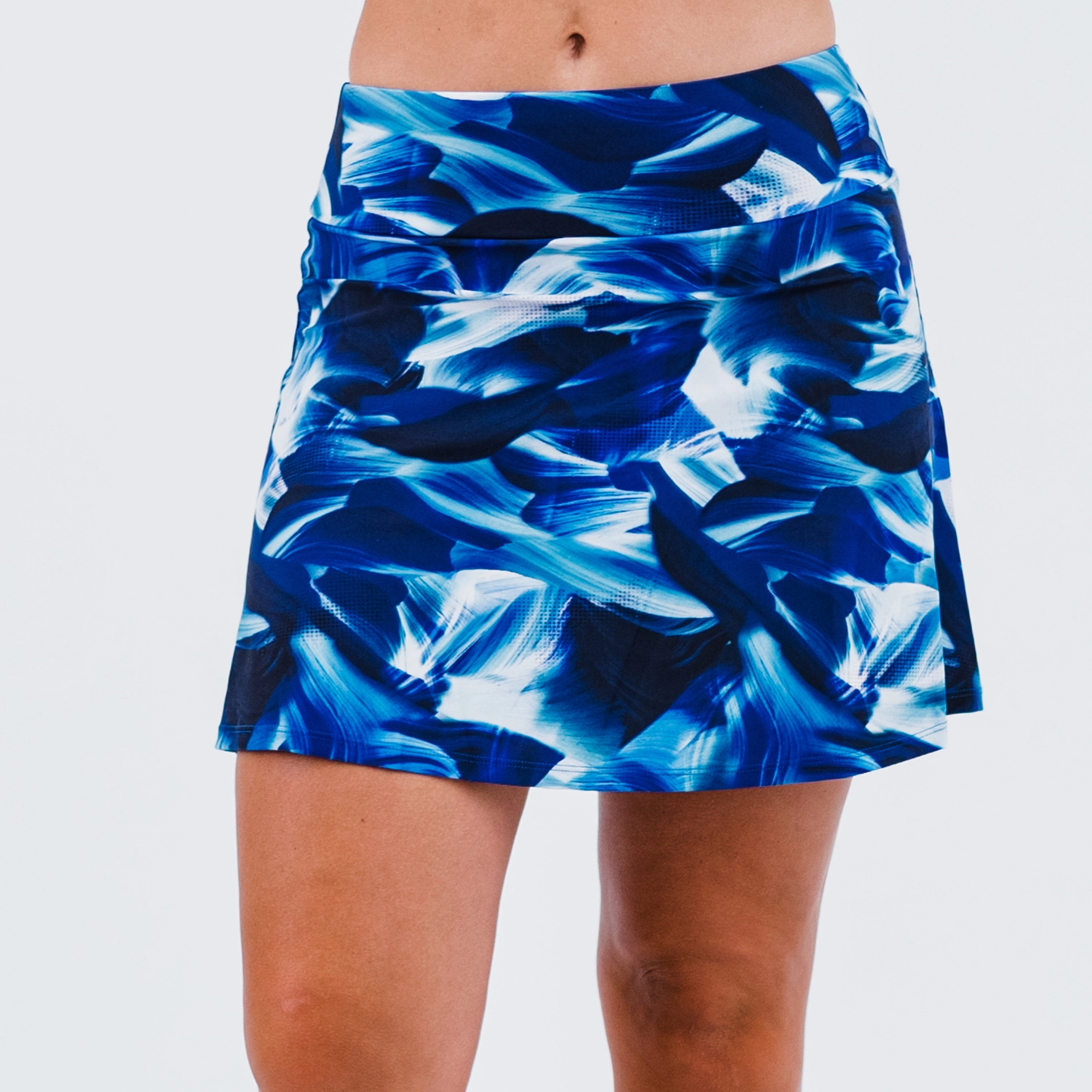Women's Plus High-Waisted A-line Swim Skirt With Shorts