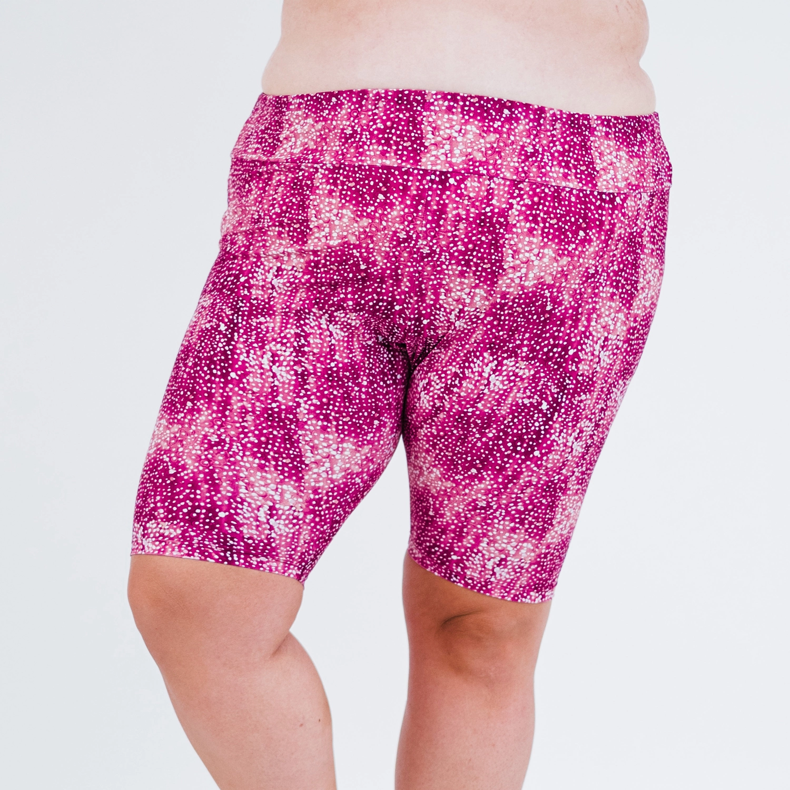 Women's Plus High Waisted Long Bike Swim Shorts