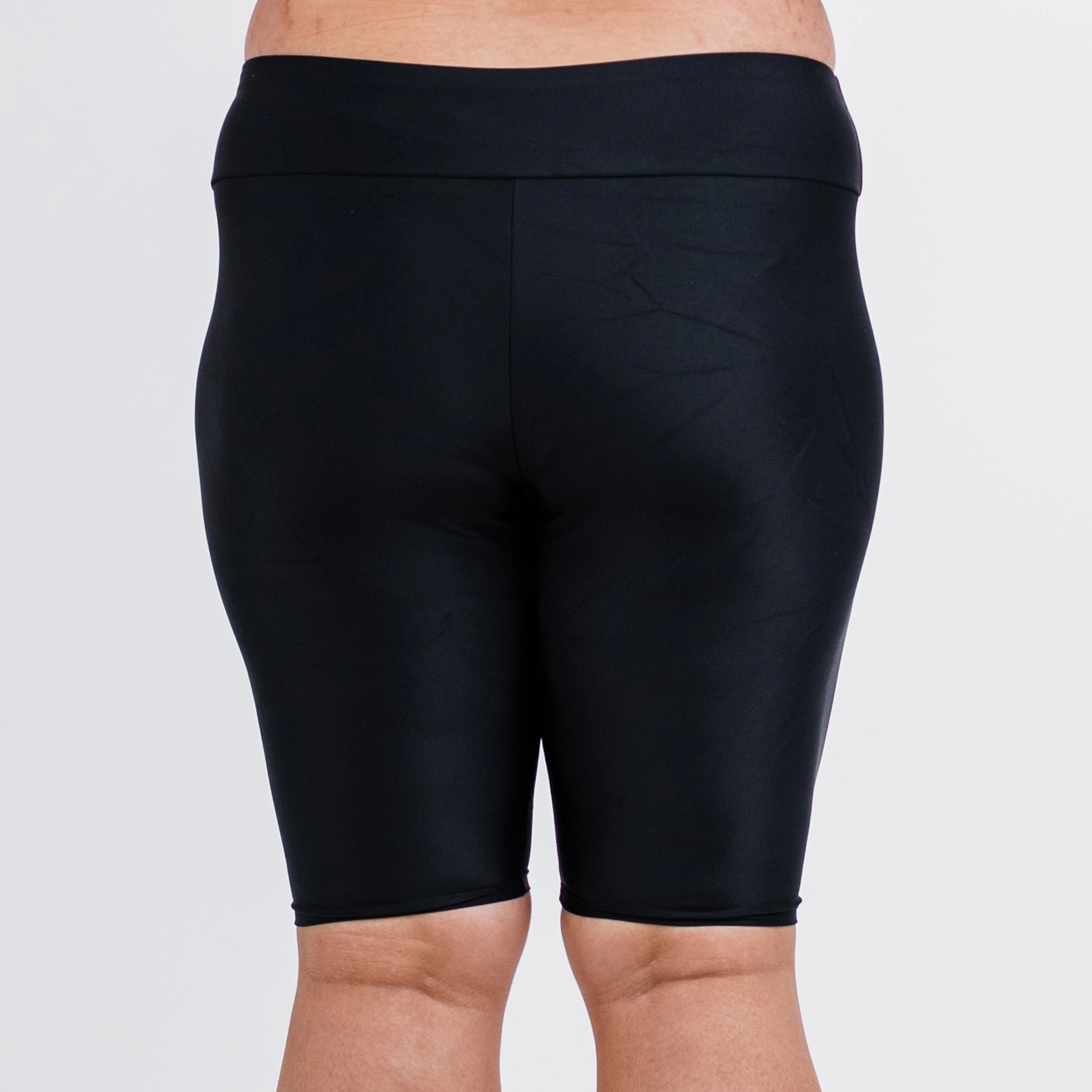 Women's Plus High Waisted Long Bike Swim Shorts