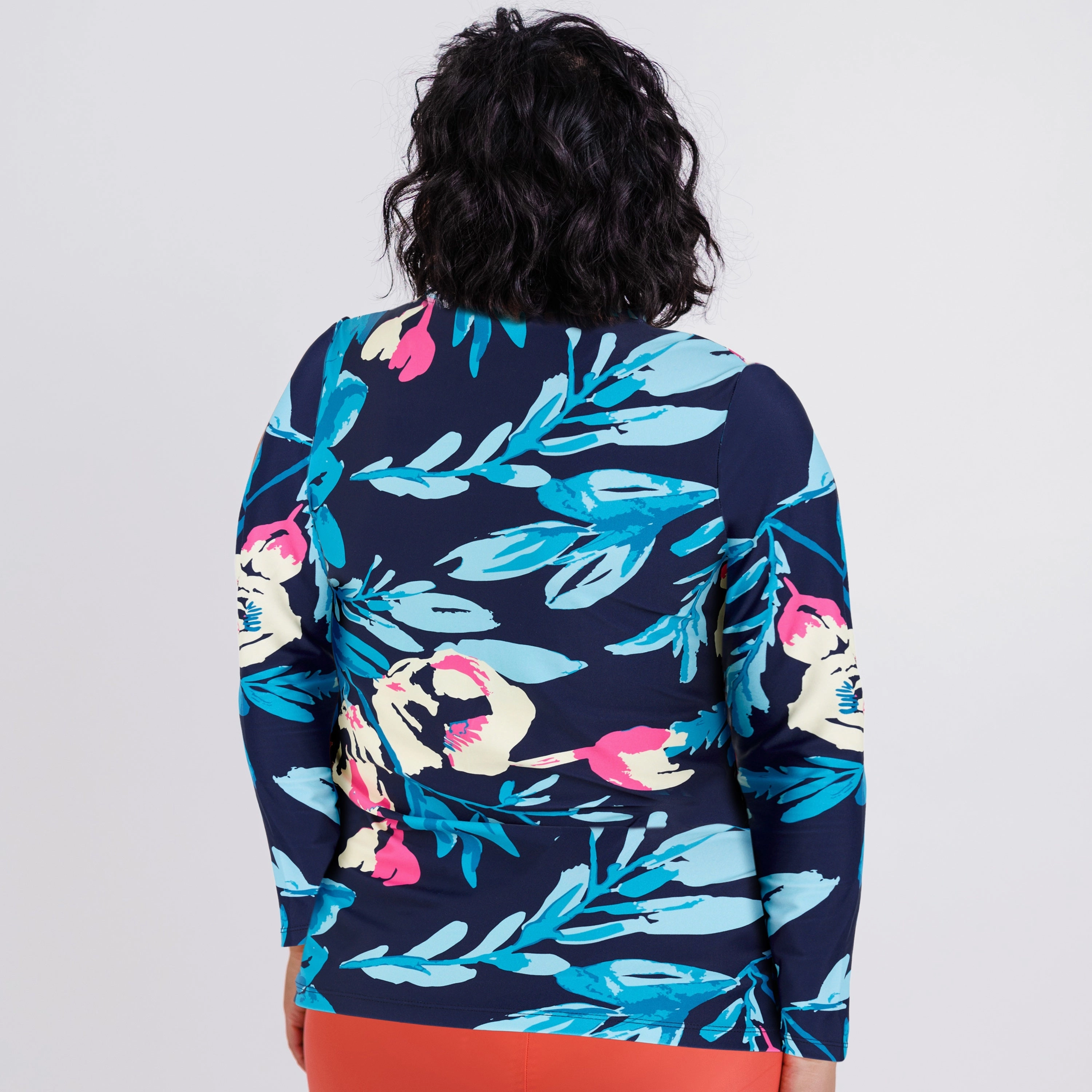 Women's Plus Long Sleeve Full-Zip Nora Swim Top