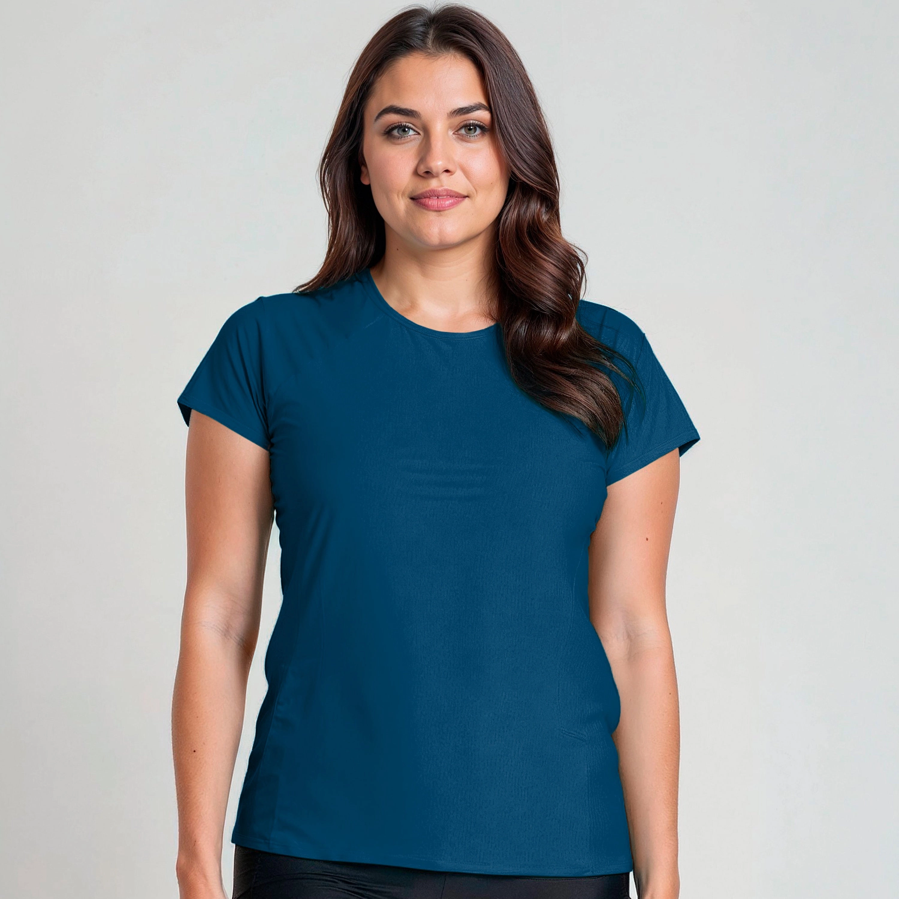 Women's Plus Loose Fit Short Sleeve Adele Swim Top