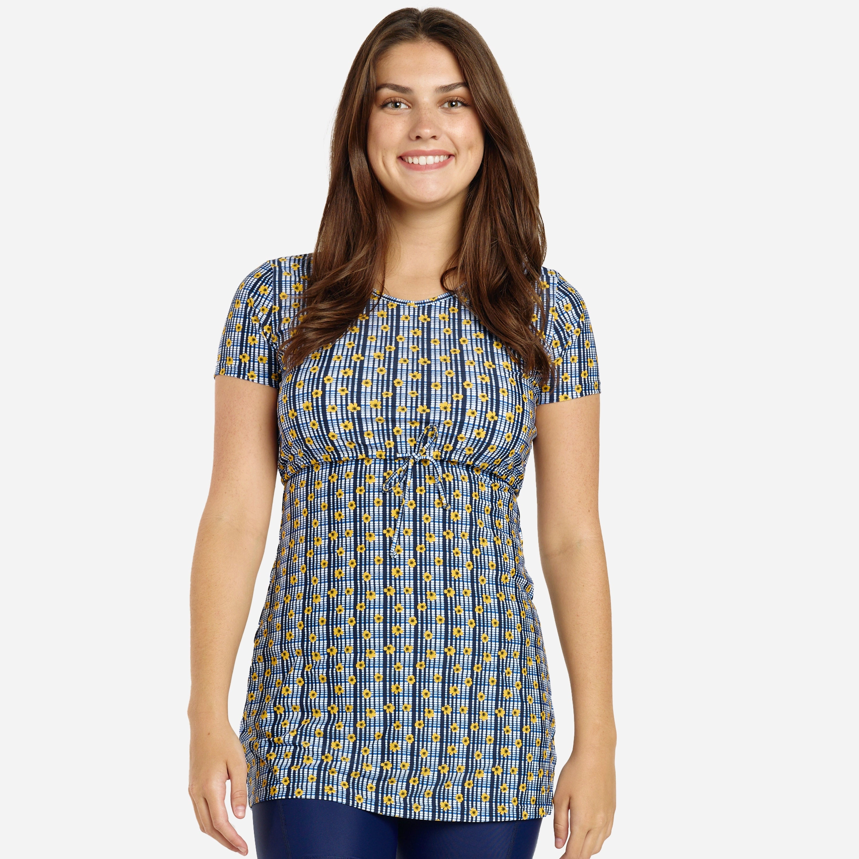 Women's Plus Nikki Nursing and Maternity Short Sleeve Swim Tunic