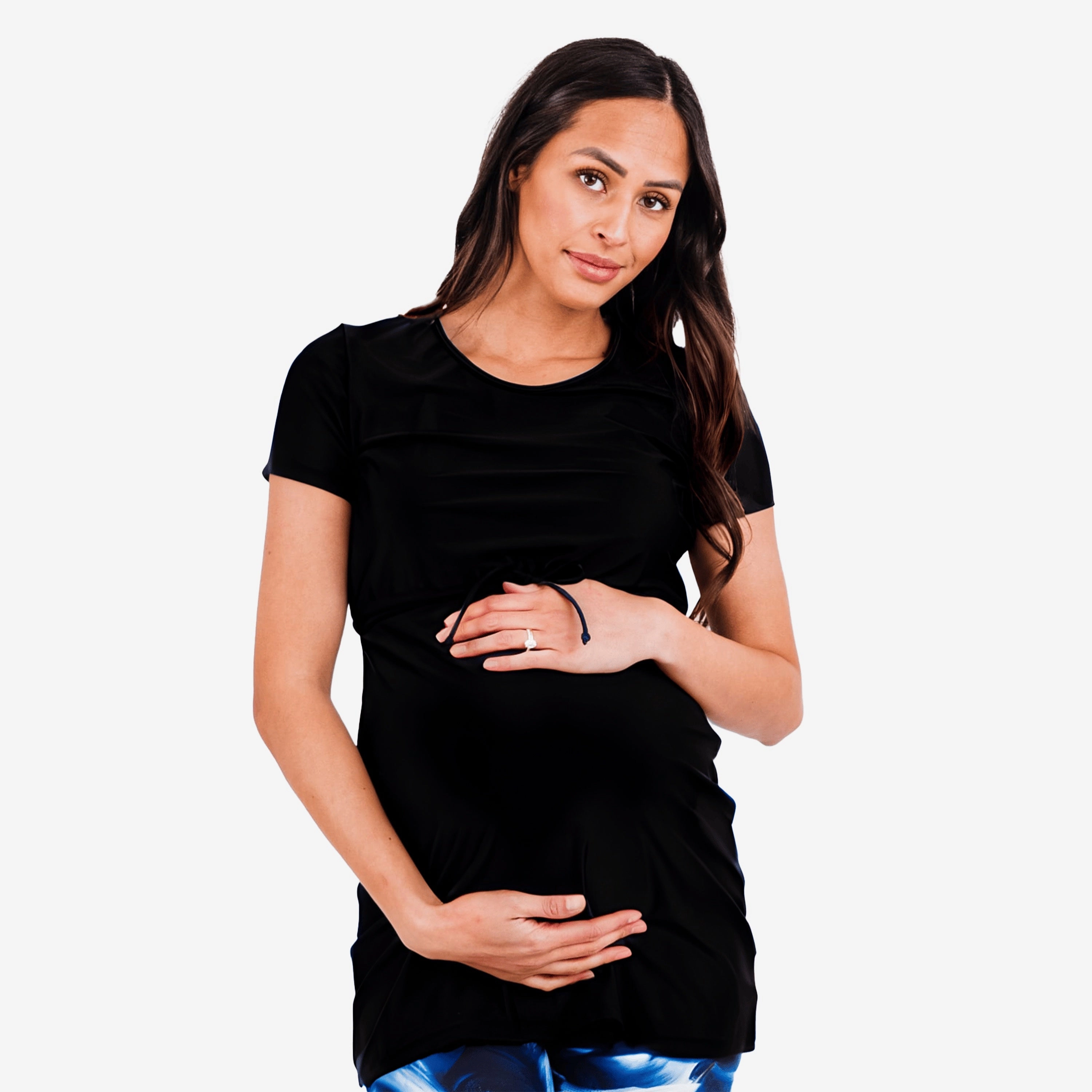 Women's Plus Nikki Nursing and Maternity Short Sleeve Swim Tunic