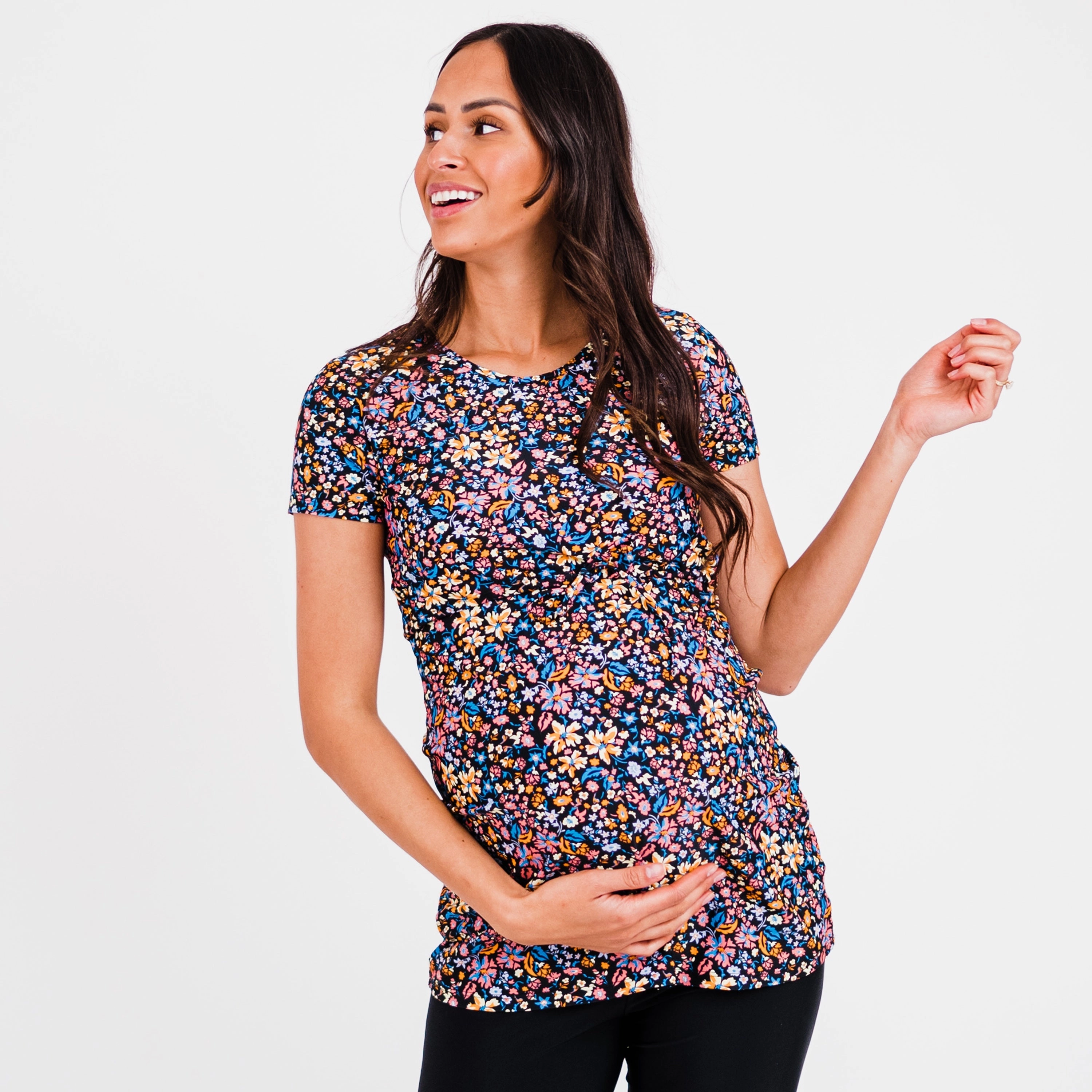 Women's Plus Nikki Nursing and Maternity Short Sleeve Swim Tunic
