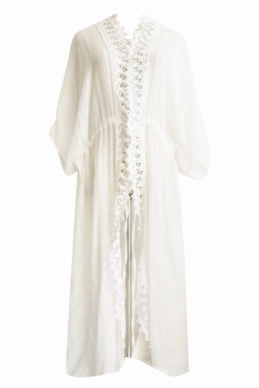 Women's Plus Size Lace Cover Up In White