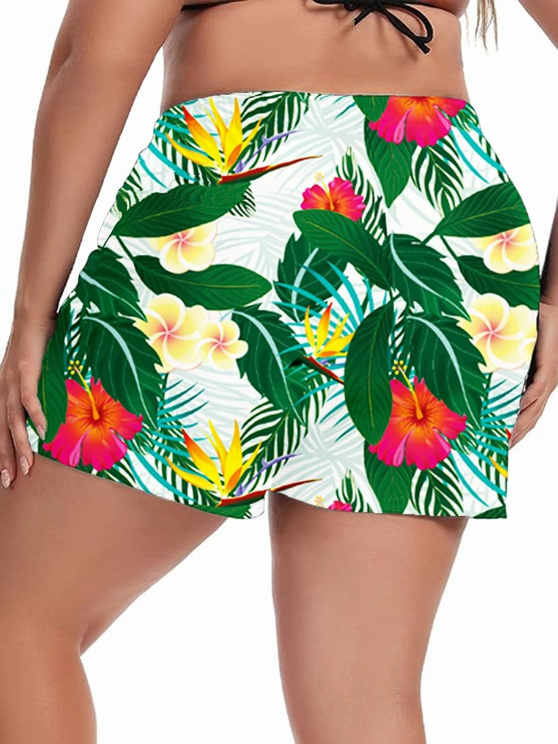 Women's Plus Size Swim Shorts High Waisted Bathing Suit Bottoms Long Swimsuit Board Short Tankini Trunks with Pocket