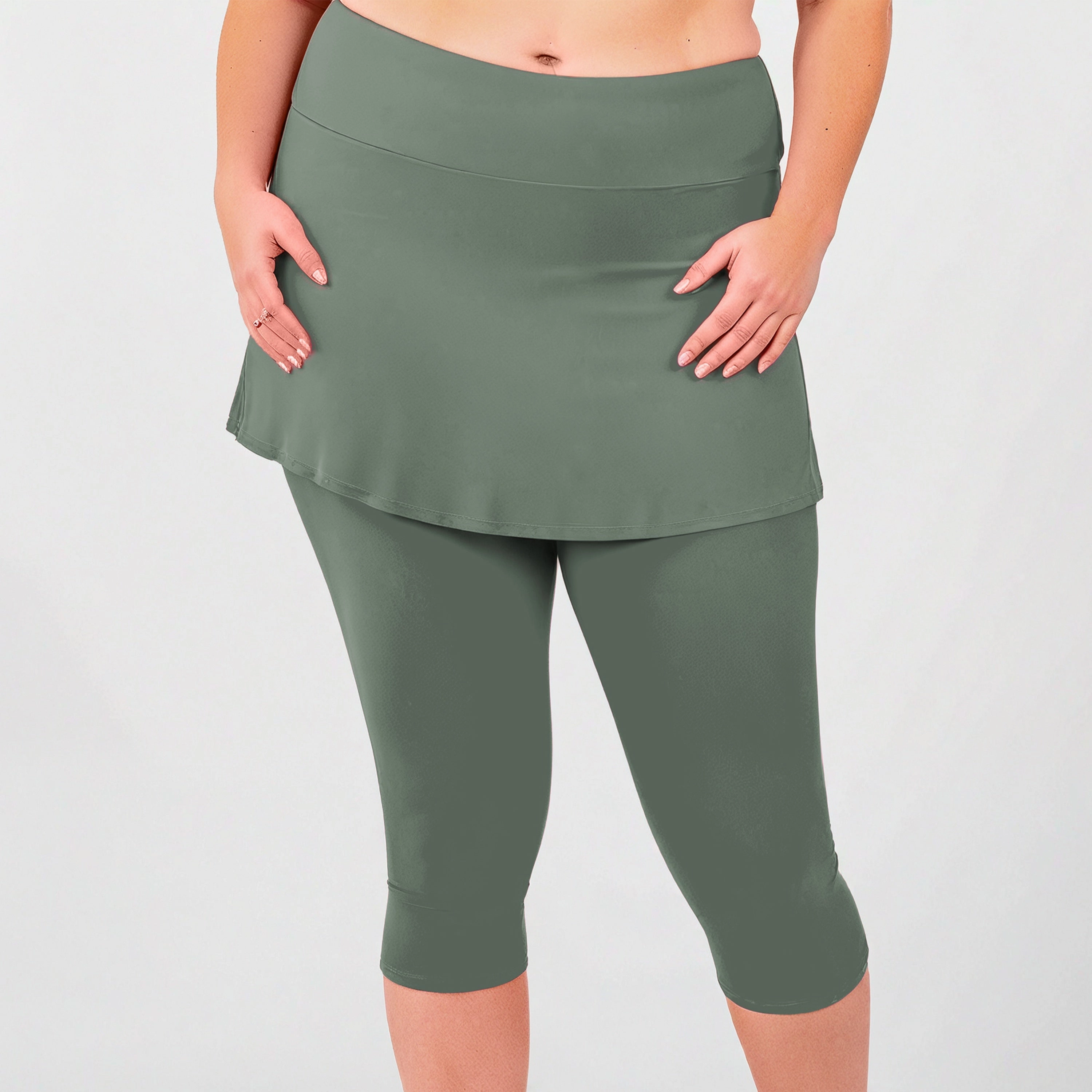 Women's Plus Skirted Swim Capris