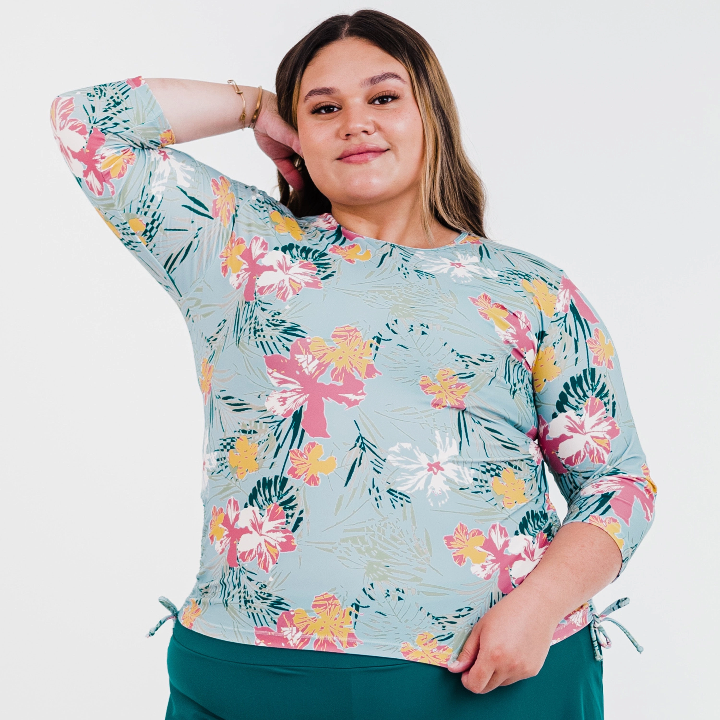 Women's Plus Women's 3/4 Sleeve Rash Guard Margaux Swim Top