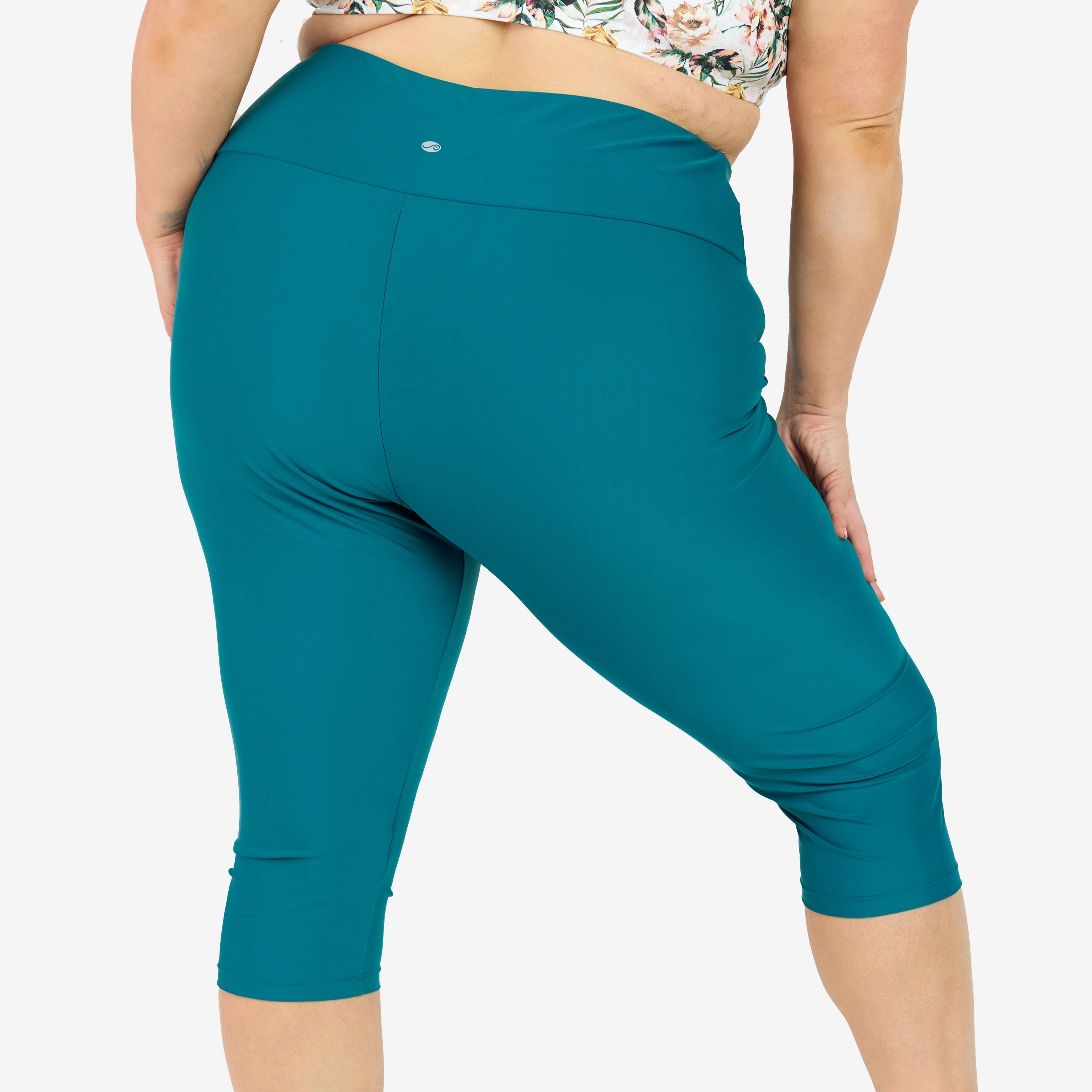 Women's Plus Women's High Waisted Capri Swim Leggings