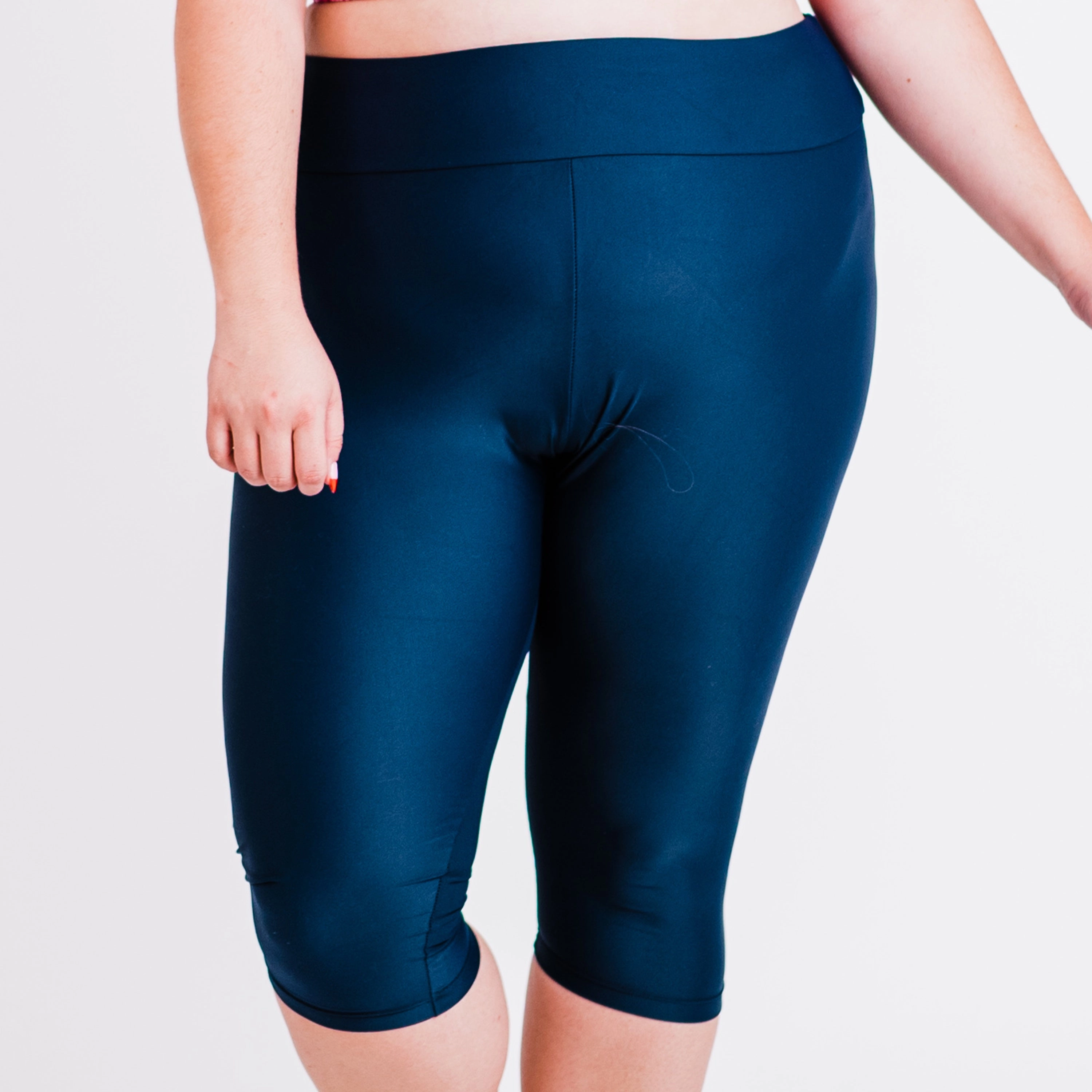 Women's Plus Women's High Waisted Capri Swim Leggings