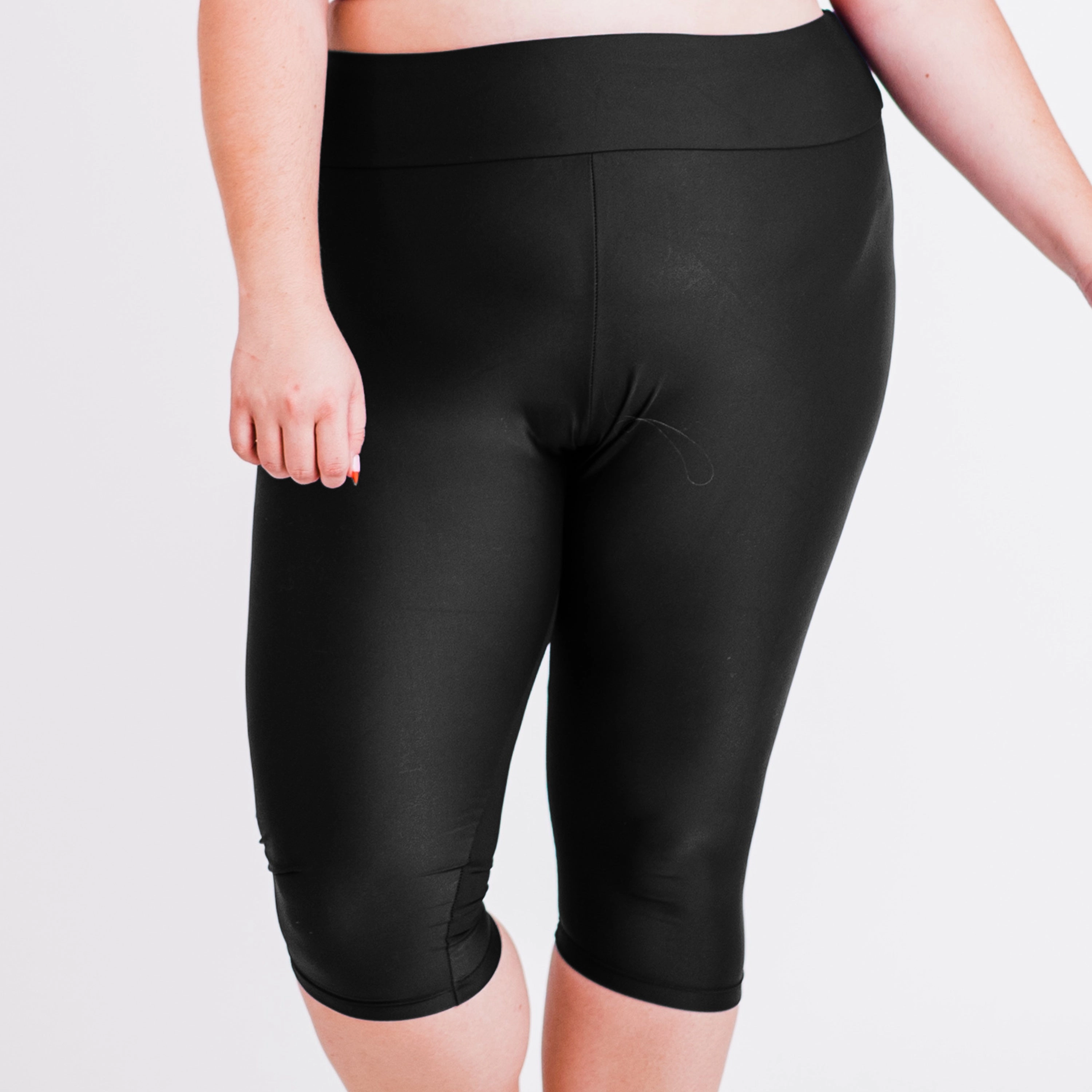 Women's Plus Women's High Waisted Capri Swim Leggings