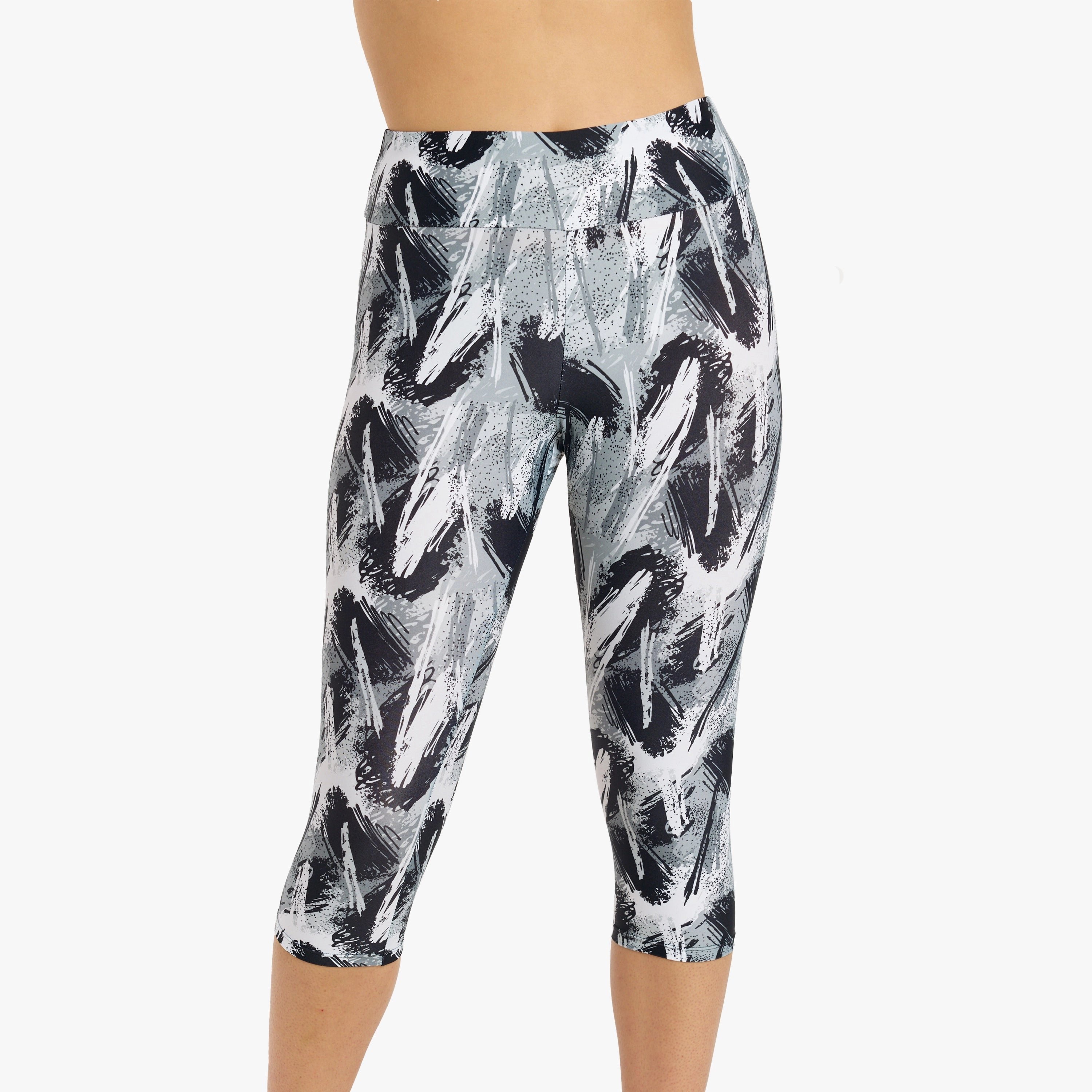 Women's Plus Women's High Waisted Capri Swim Leggings