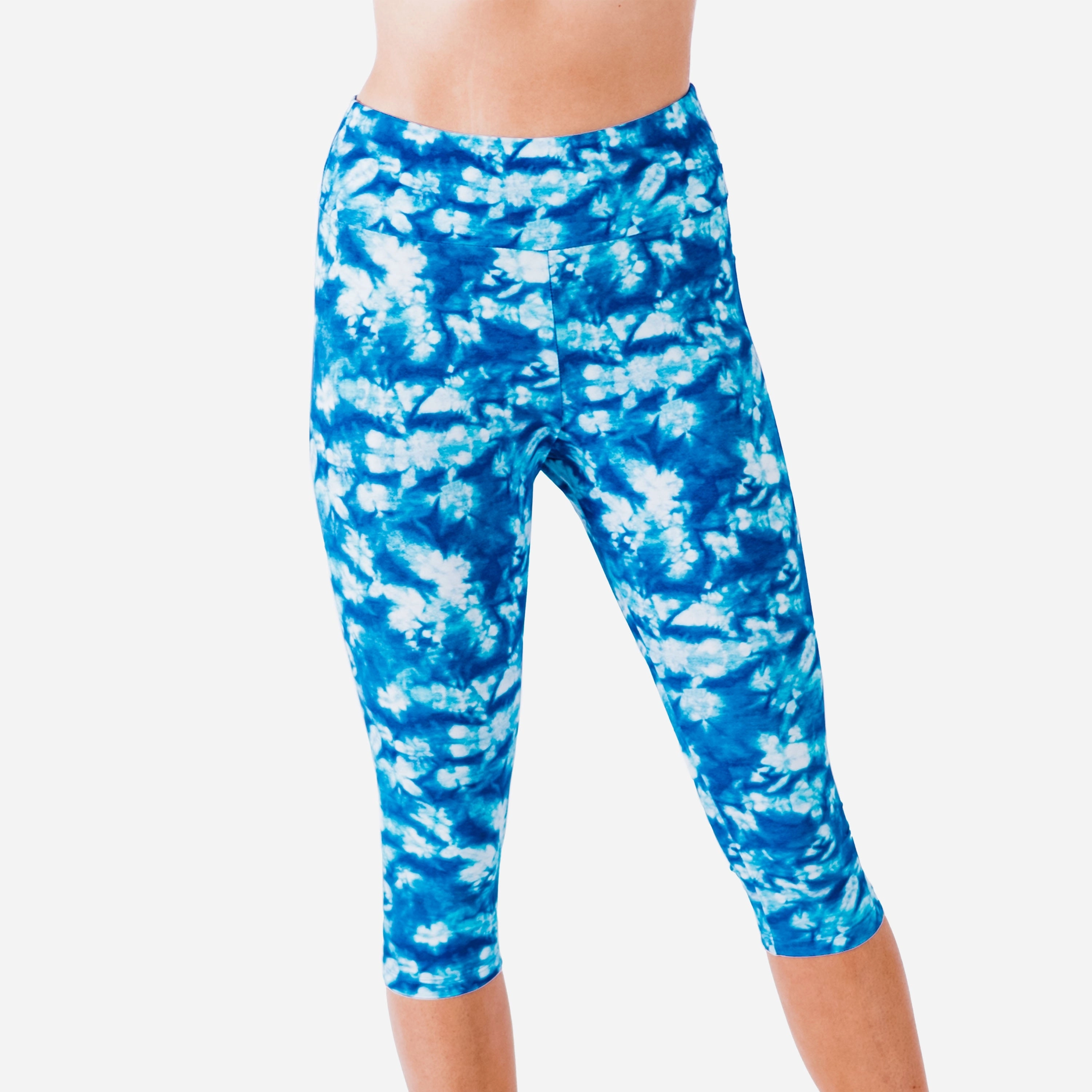 Women's Plus Women's High Waisted Capri Swim Leggings