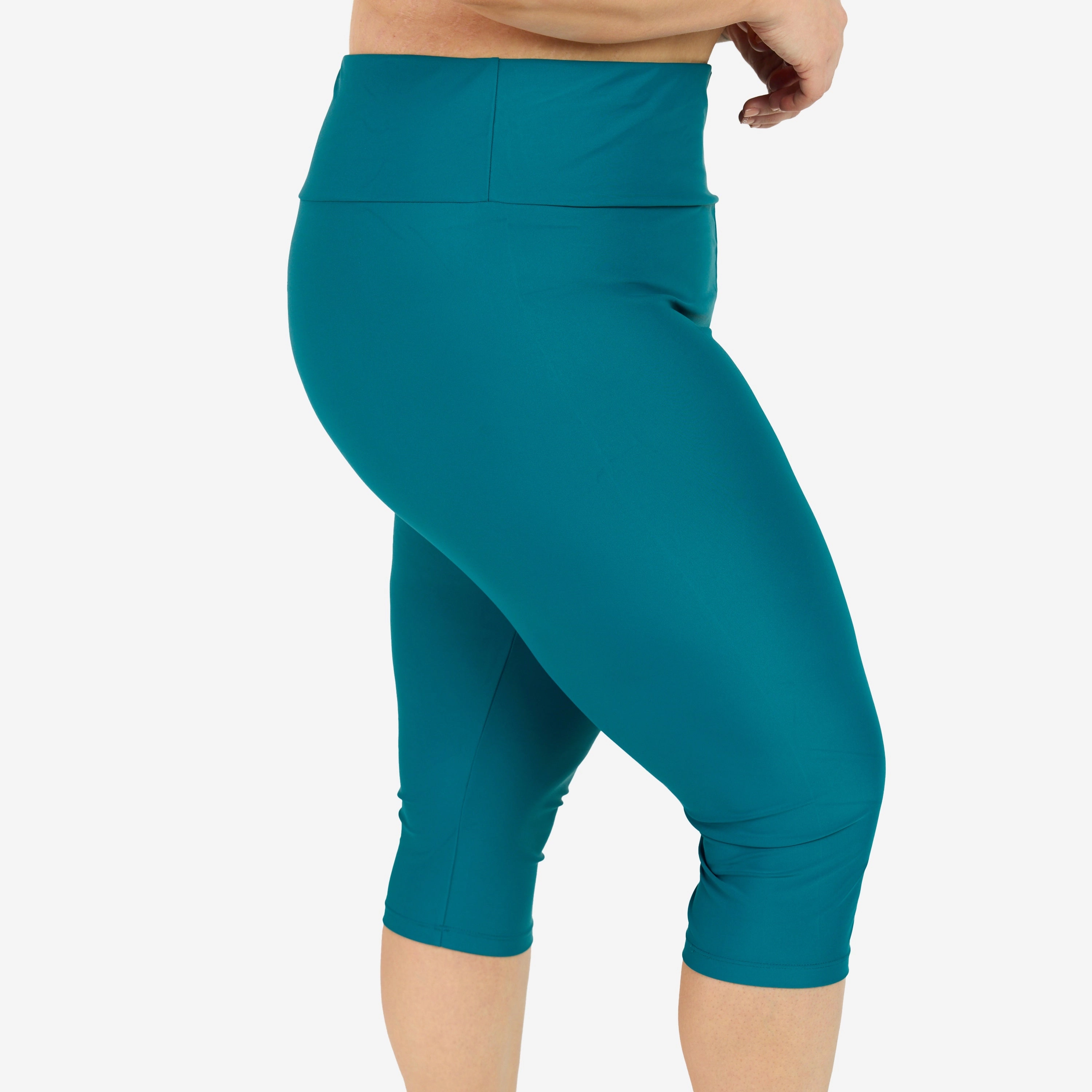 Women's Plus Women's High Waisted Capri Swim Leggings
