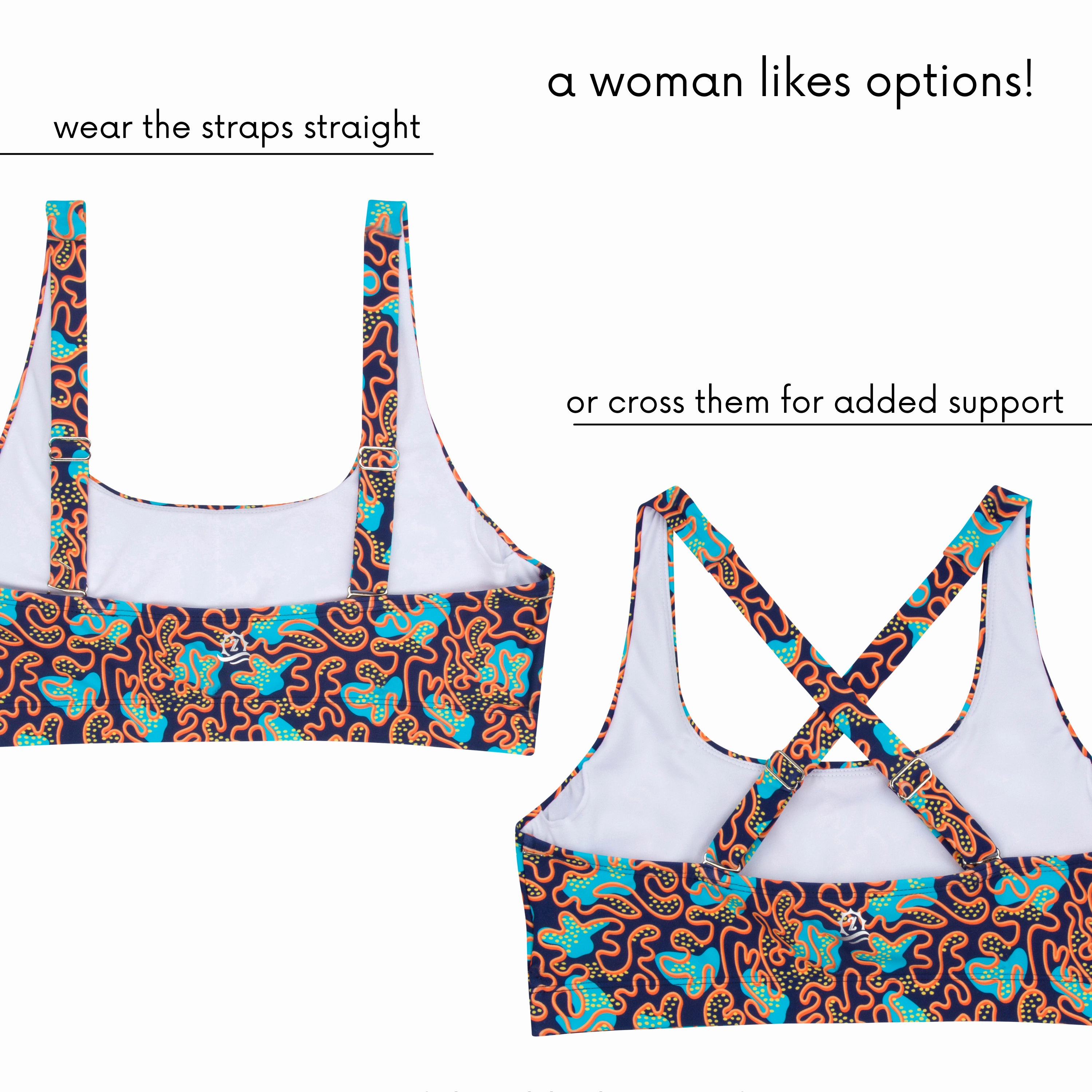 Women's Scoop Neck Bikini Top | "Deep Dive"