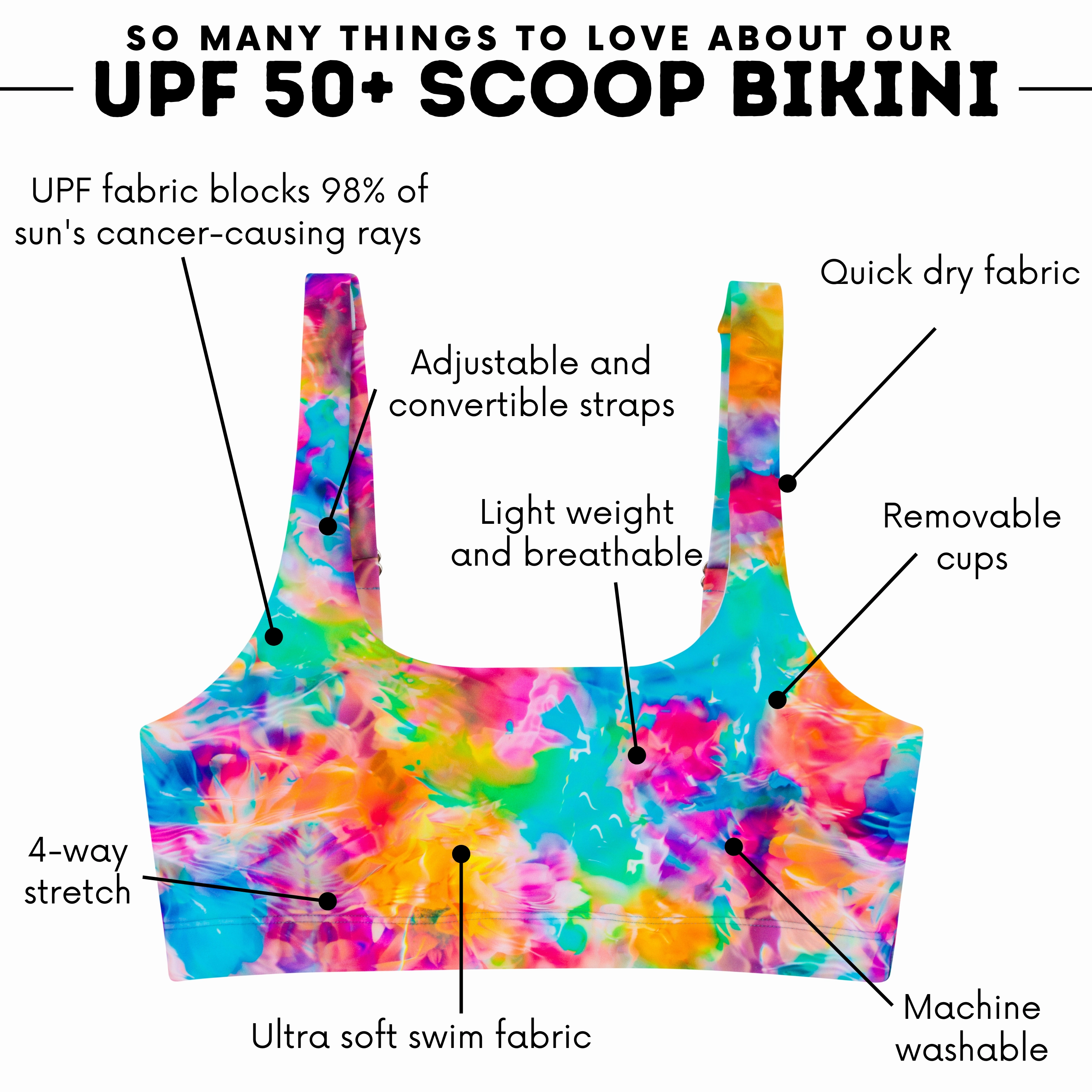 Women's Scoop Neck Bikini Top | "Impressions"