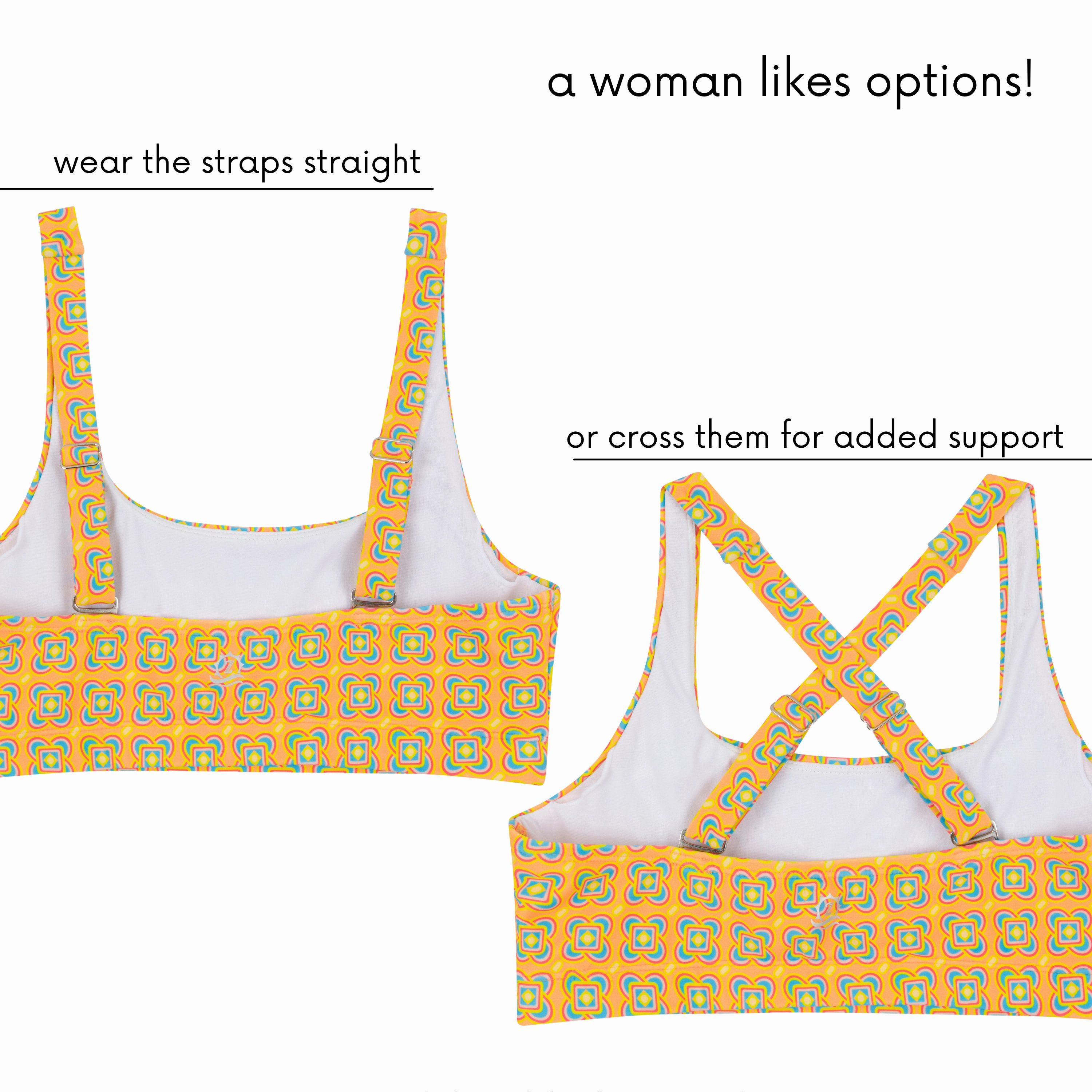 Women's Scoop Neck Bikini Top | "Kaleidoscope"