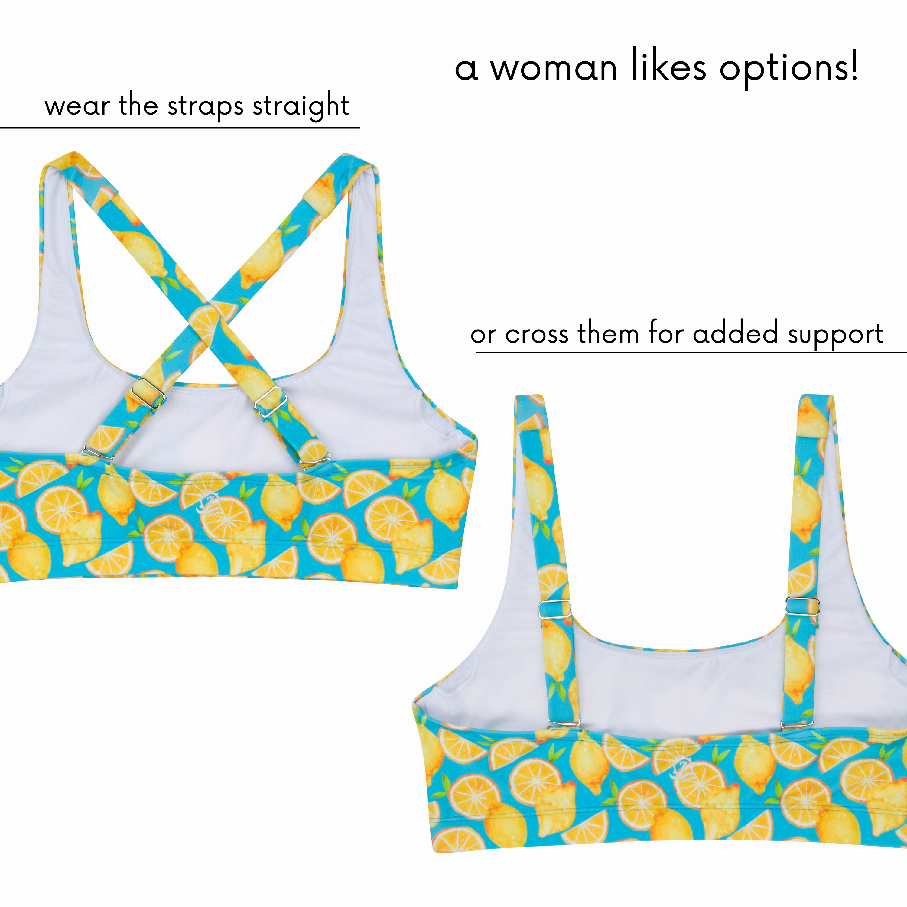 Women's Scoop Neck Bikini Top | "Lemons"