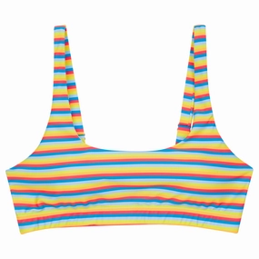 Women's Scoop Neck Bikini Top | "Sunny Stripe"