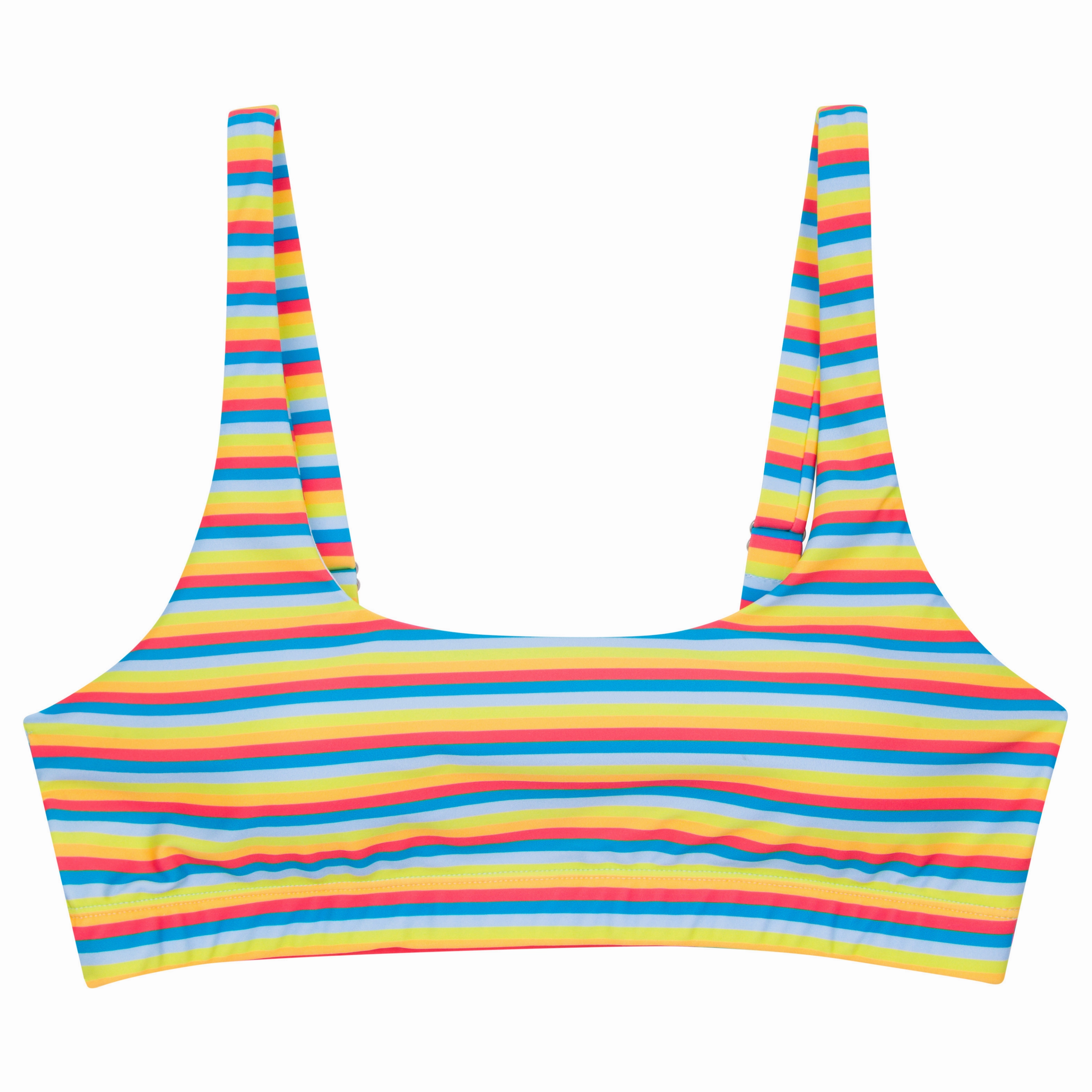 Women's Scoop Neck Bikini Top | "Sunny Stripe"