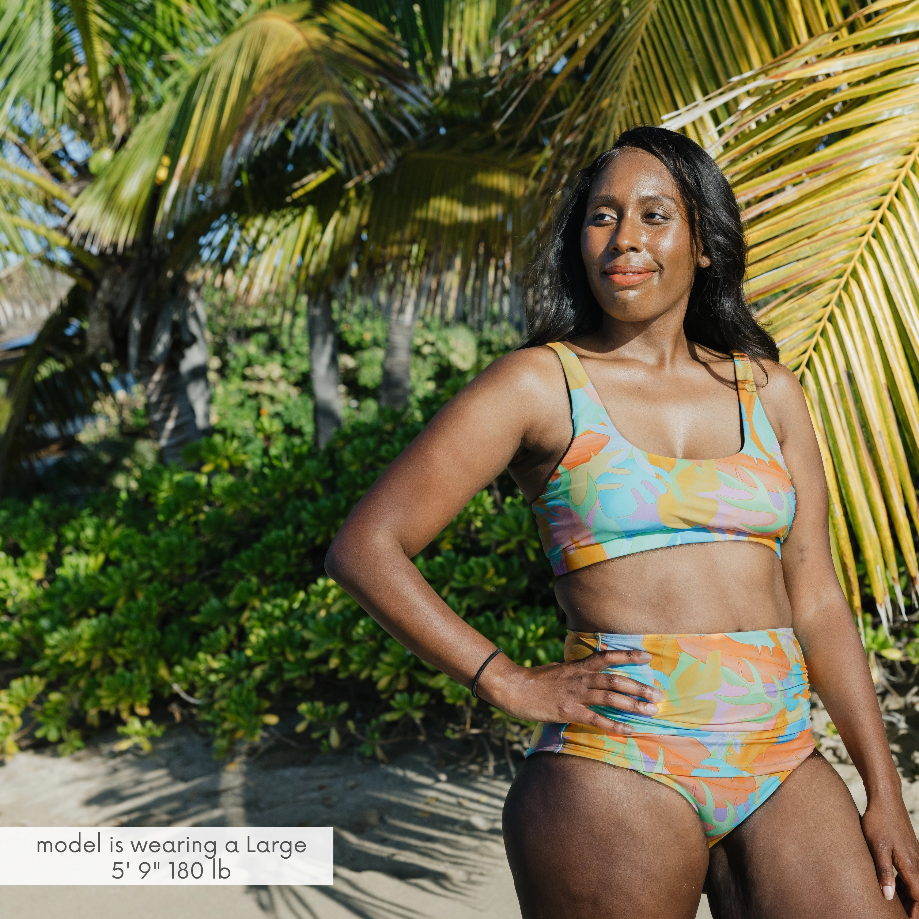 Women's Scoop Neck Bikini Top | "Vibrant Vacay"