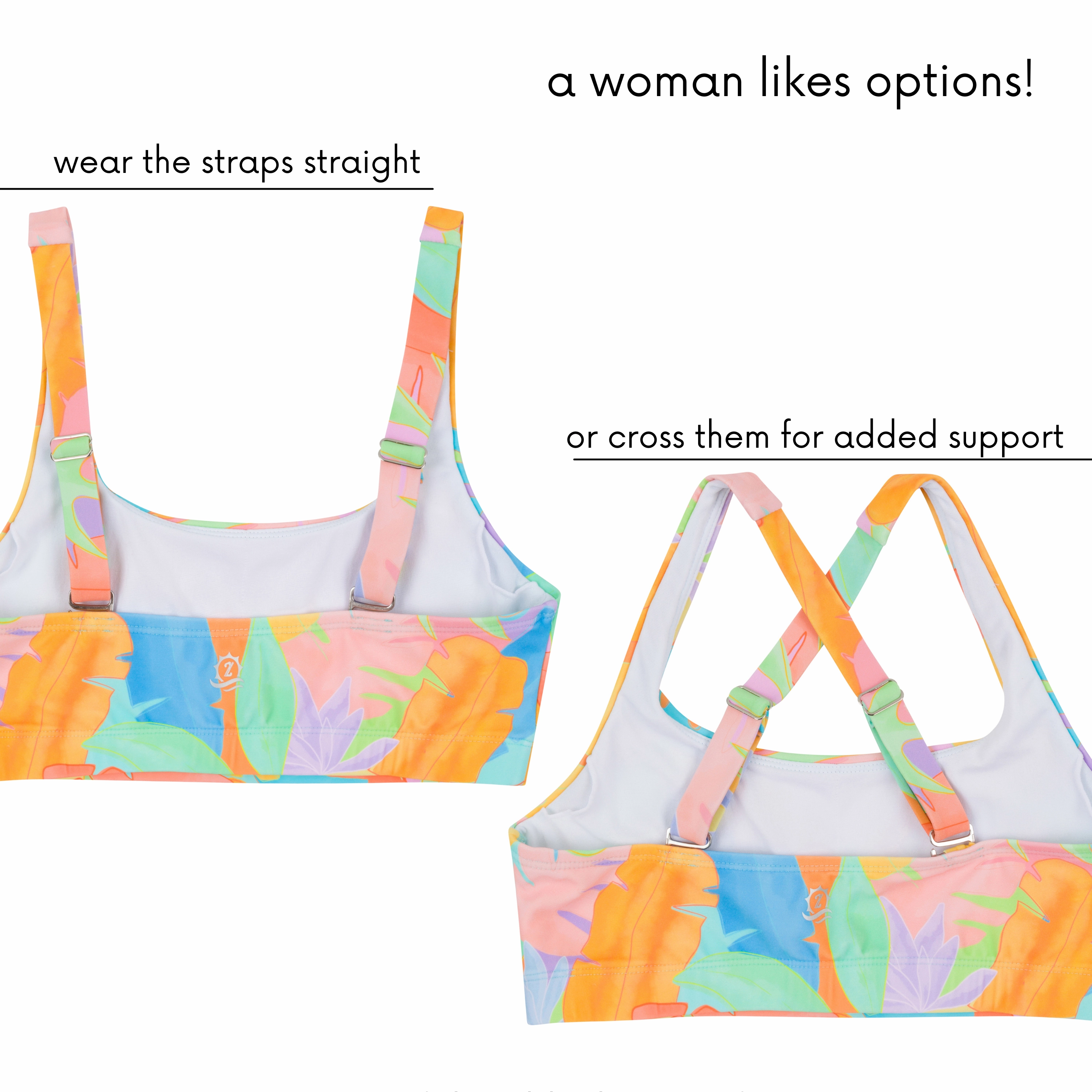 Women's Scoop Neck Bikini Top | "Vibrant Vacay"