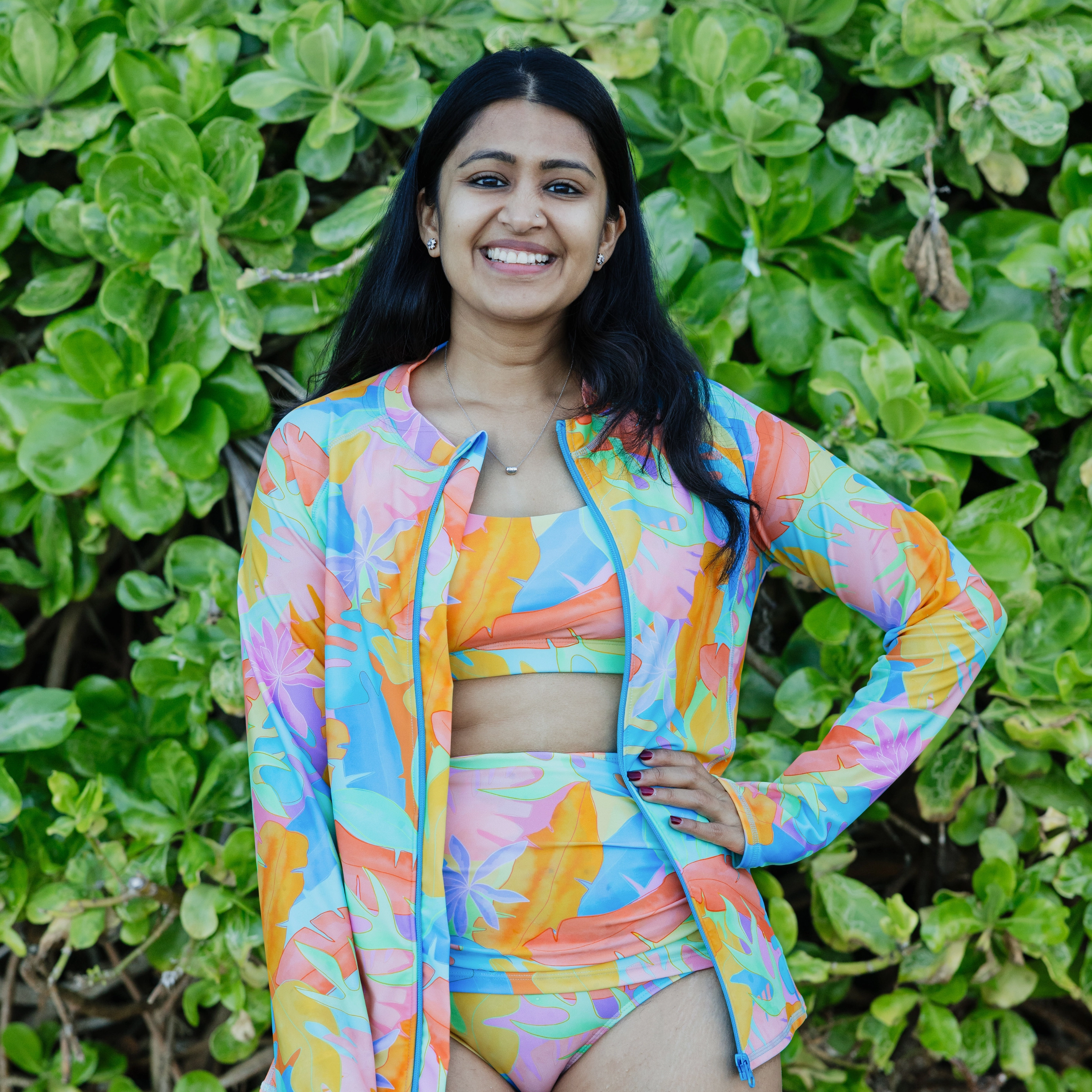 Women's Scoop Neck Bikini Top | "Vibrant Vacay"