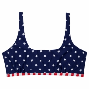 Women's Scoop Neck Bikini Top Plus Size | "Americana"