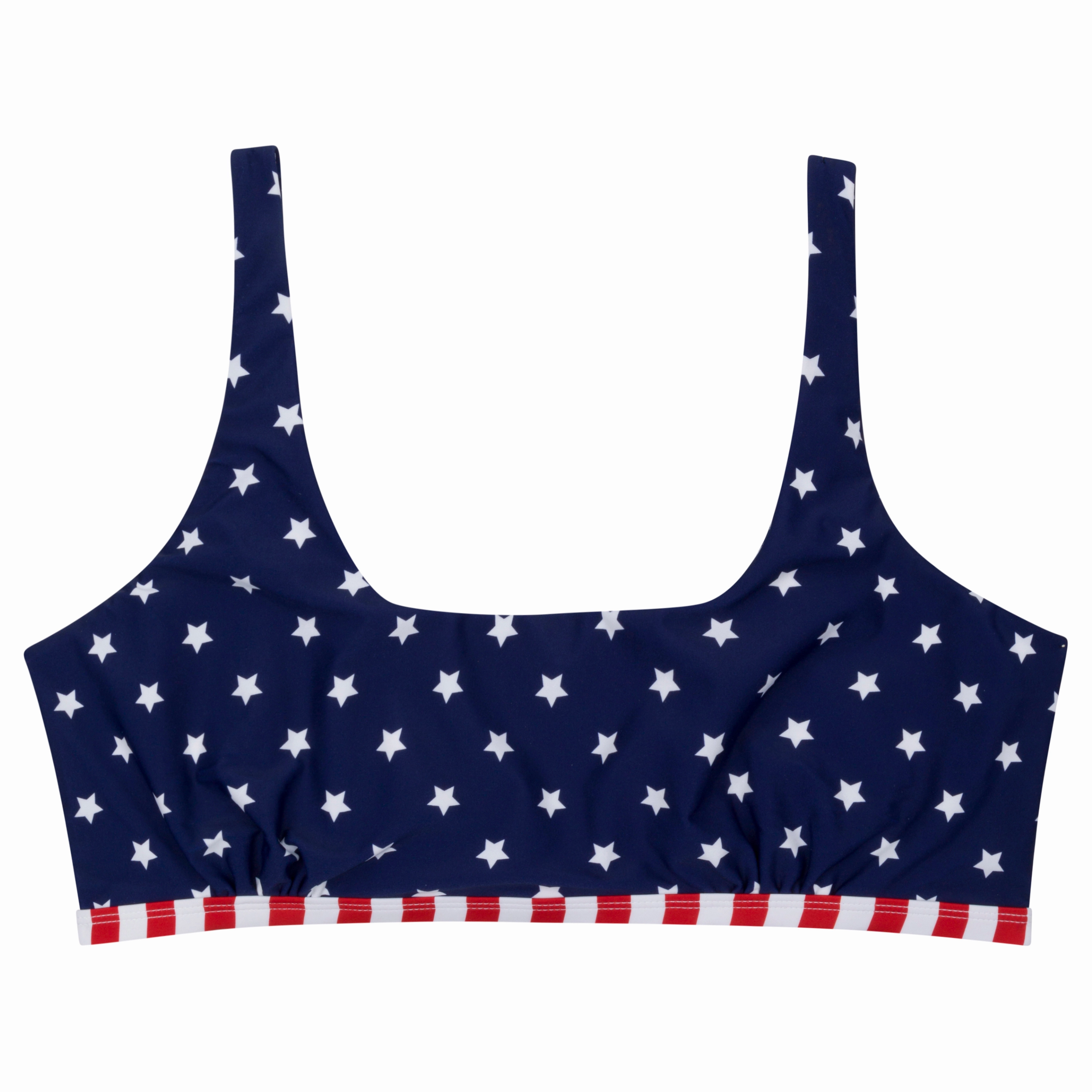 Women's Scoop Neck Bikini Top Plus Size | "Americana"