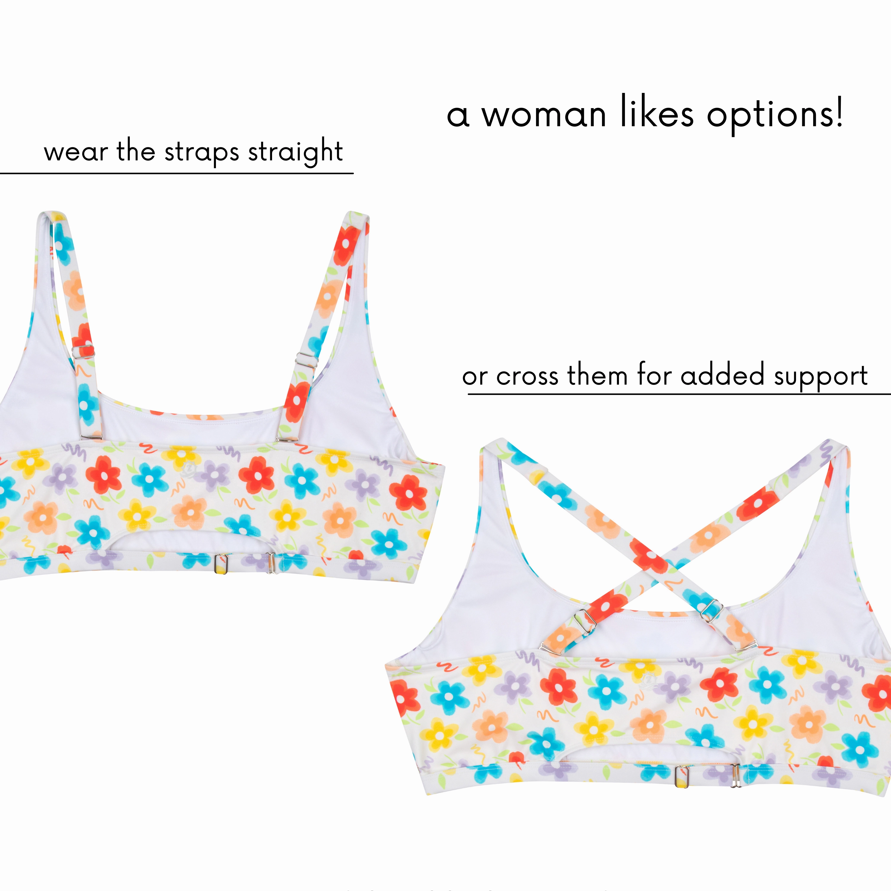 Women's Scoop Neck Bikini Top Plus Size | "Blossom"