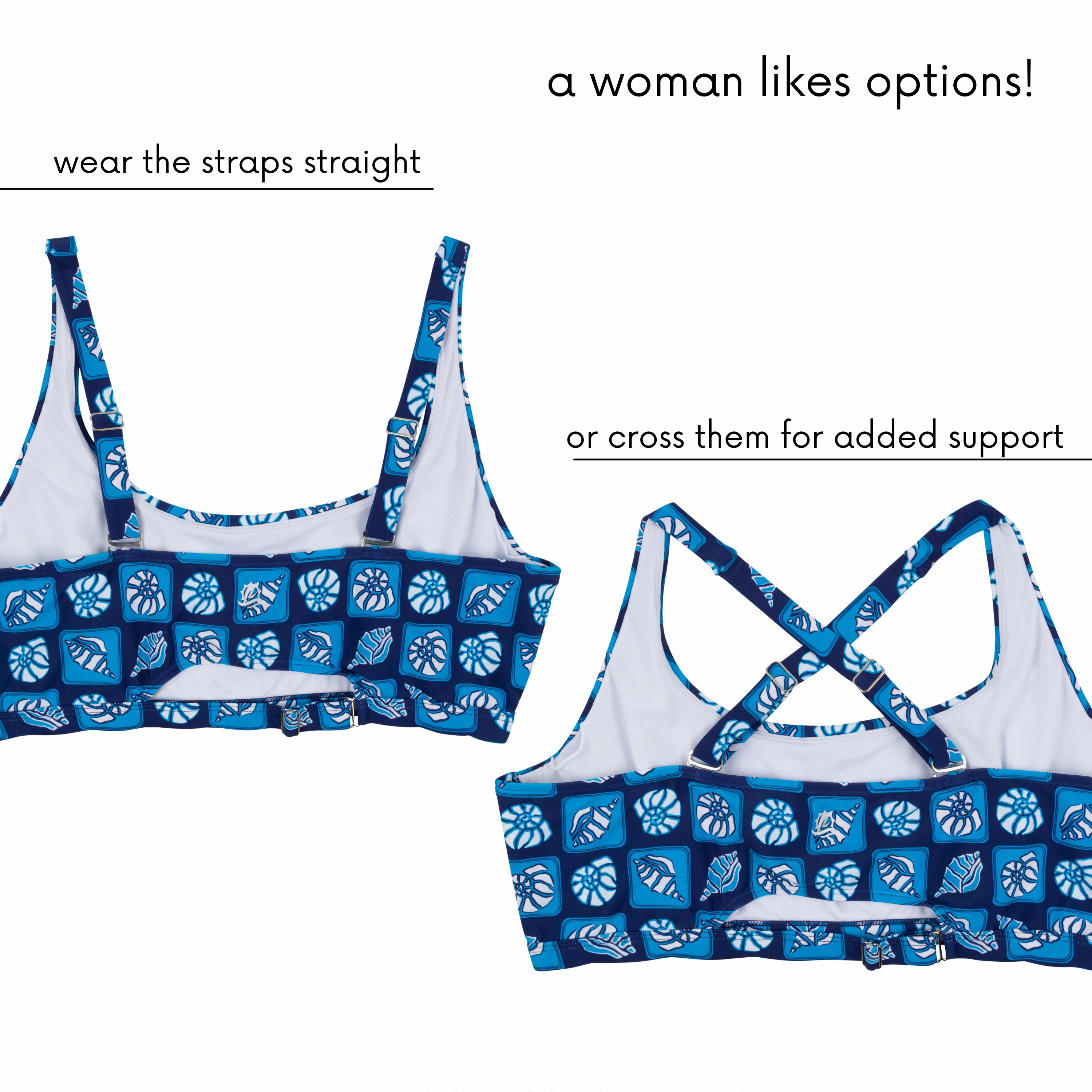 Women's Scoop Neck Bikini Top Plus Size | "Coastal"