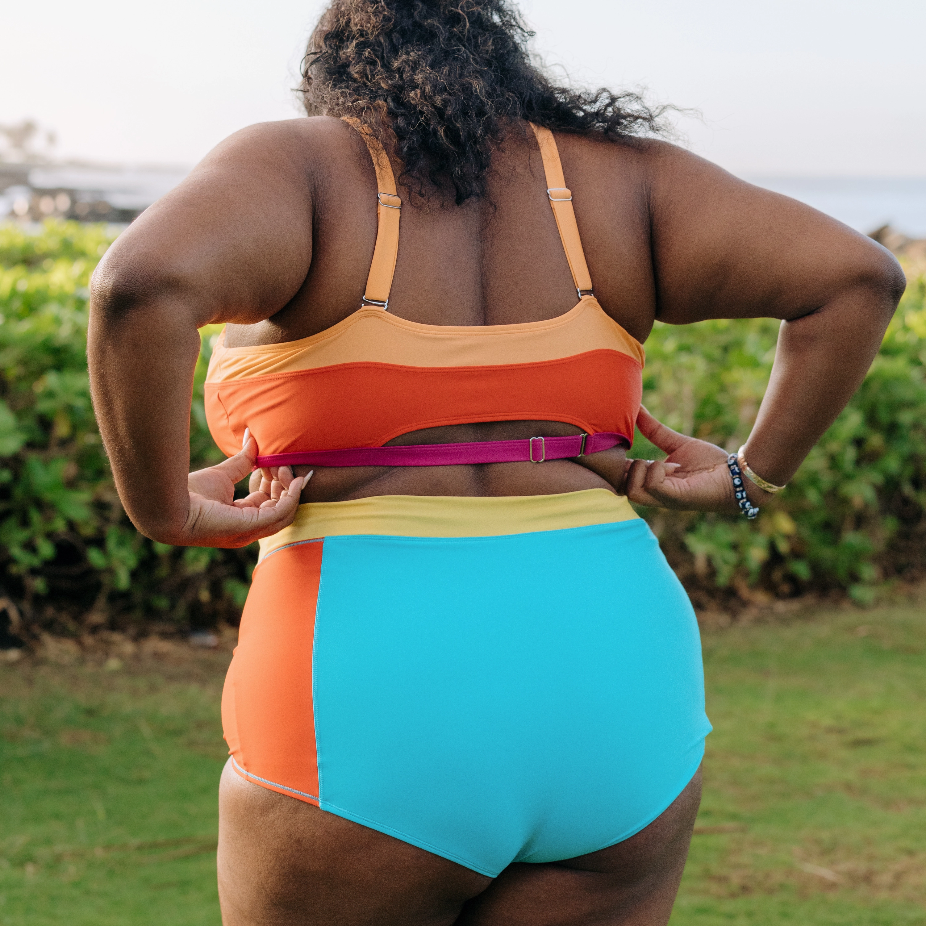 Women's Scoop Neck Bikini Top Plus Size | "Color Pop"
