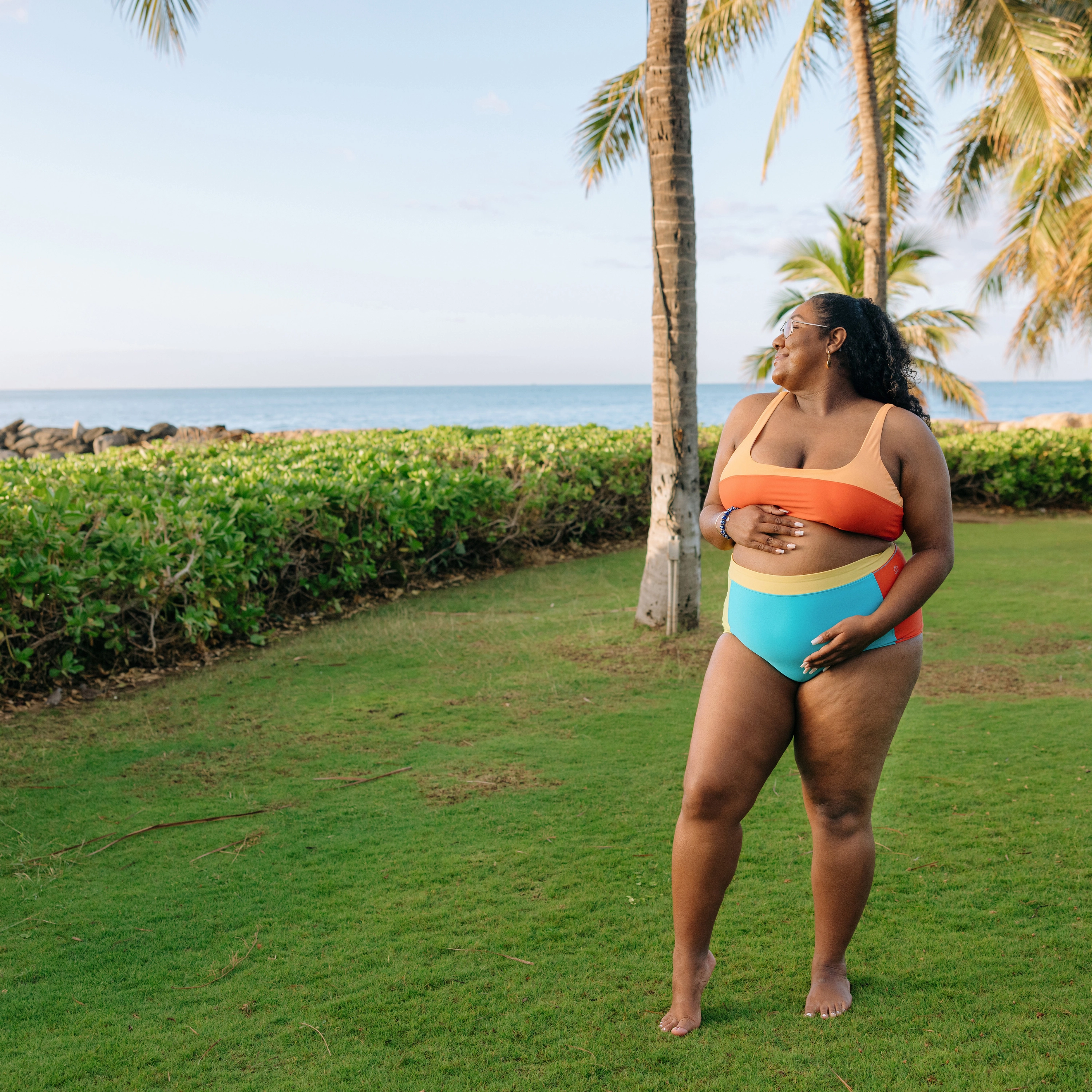 Women's Scoop Neck Bikini Top Plus Size | "Color Pop"