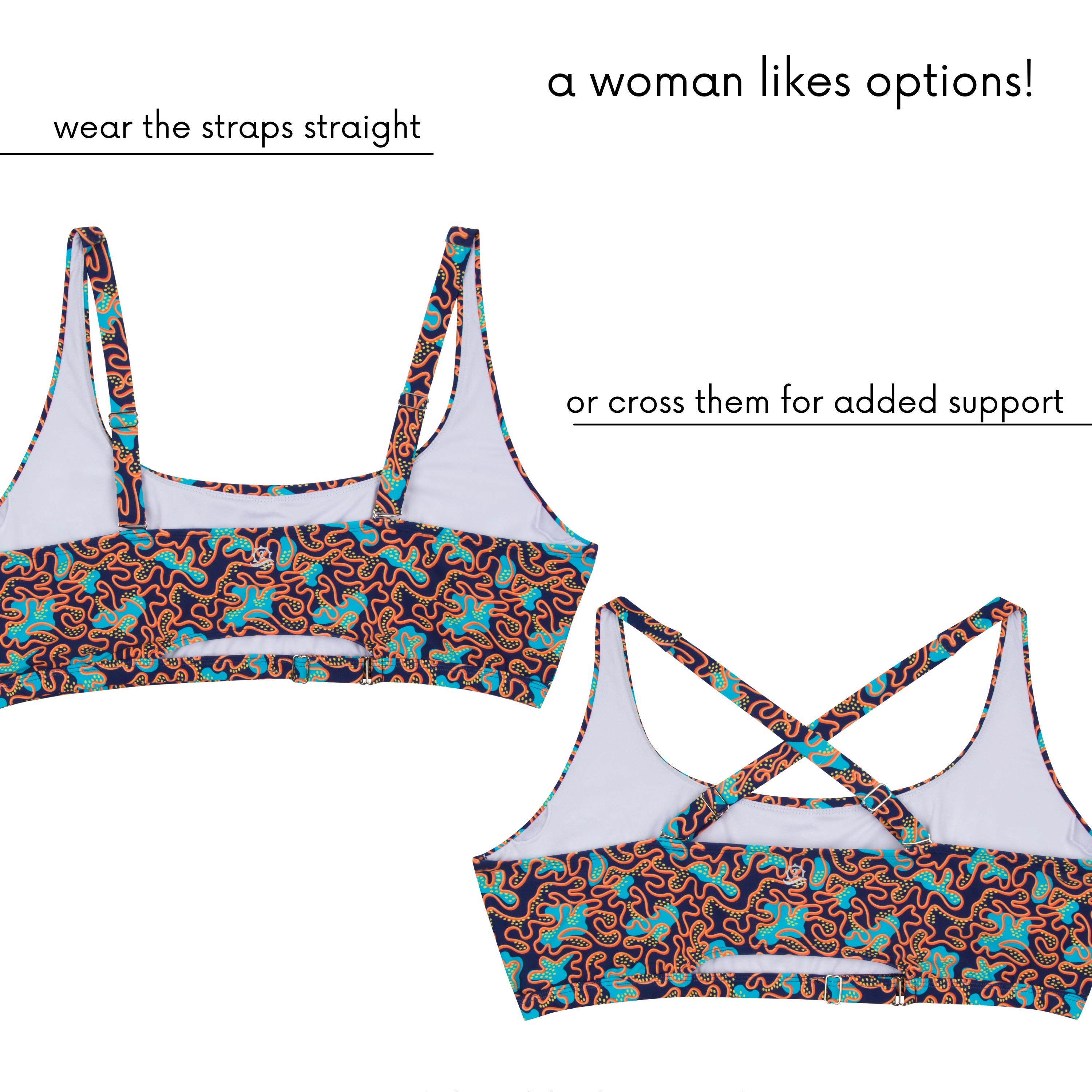 Women's Scoop Neck Bikini Top Plus Size | "Deep Dive"