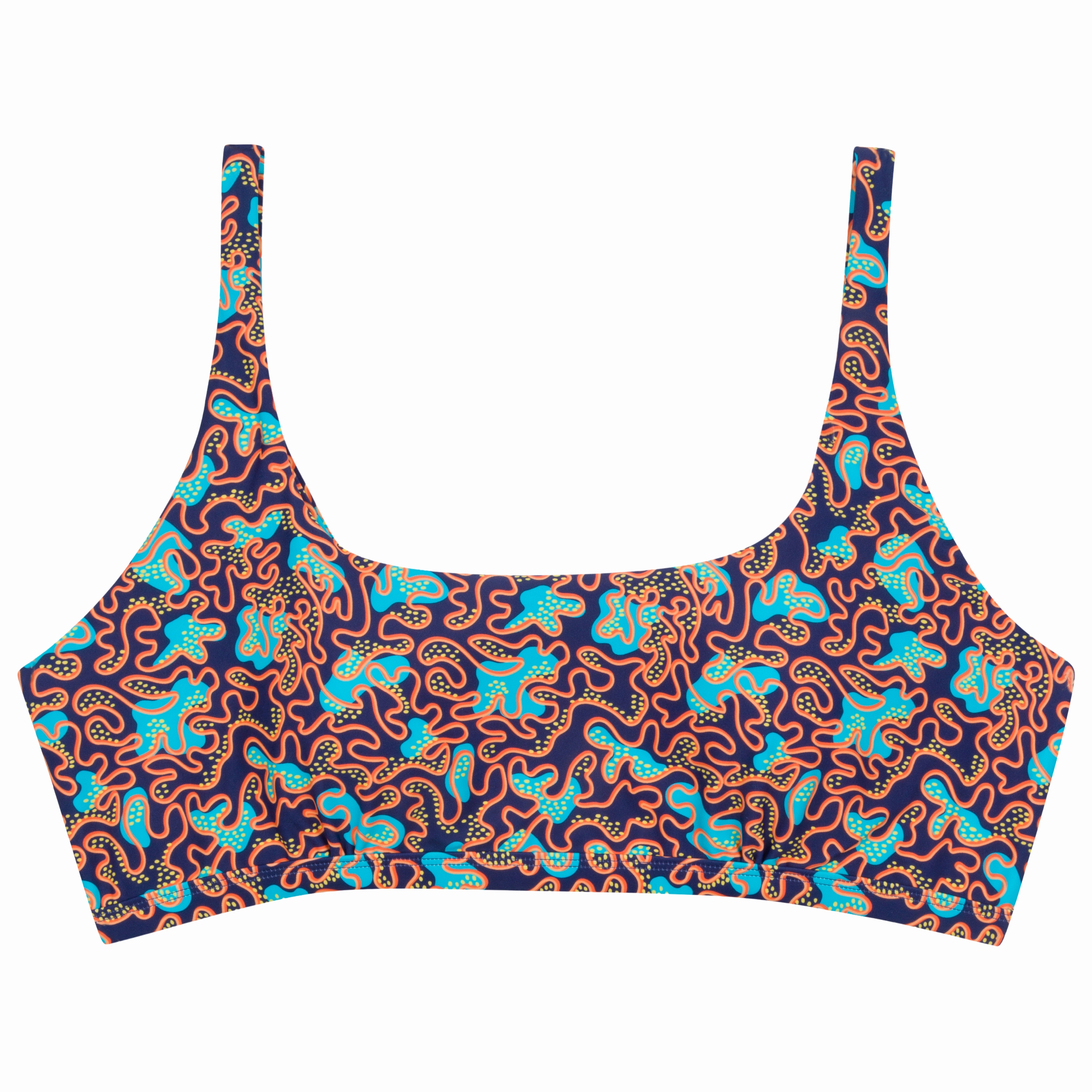 Women's Scoop Neck Bikini Top Plus Size | "Deep Dive"