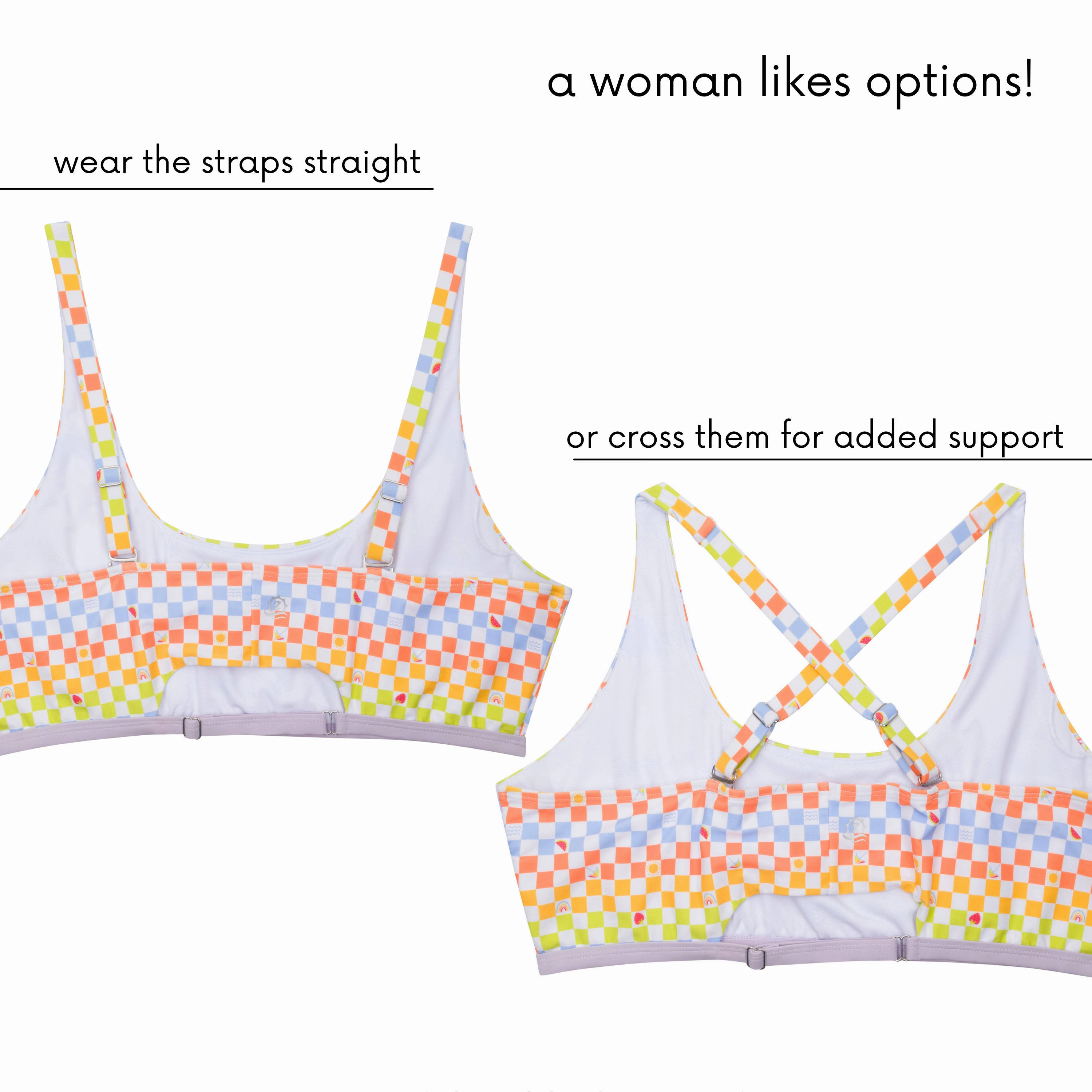 Women's Scoop Neck Bikini Top Plus Size | "Gamified"