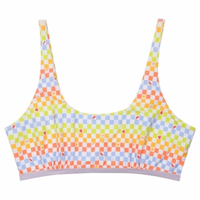 Women's Scoop Neck Bikini Top Plus Size | "Gamified"