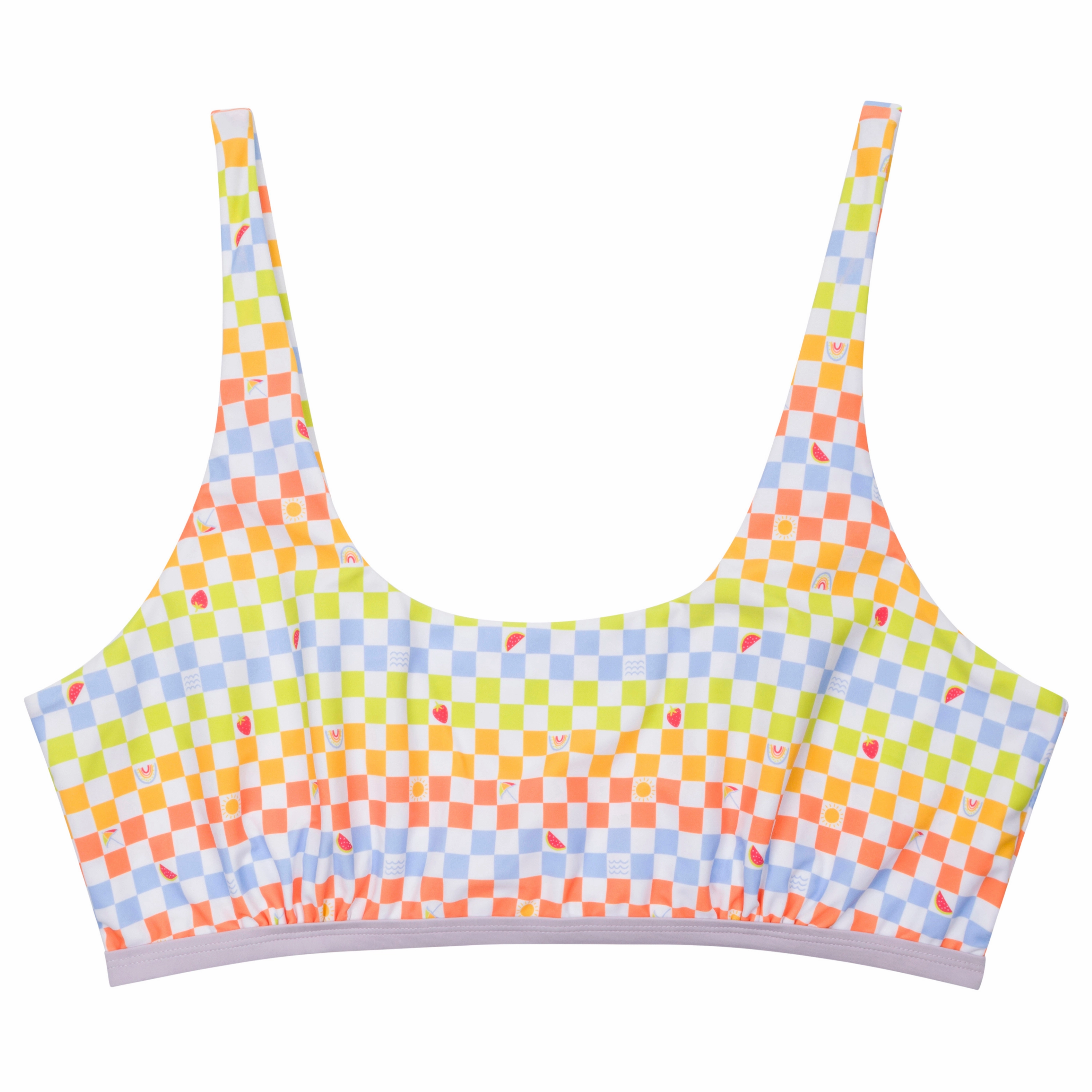 Women's Scoop Neck Bikini Top Plus Size | "Gamified"