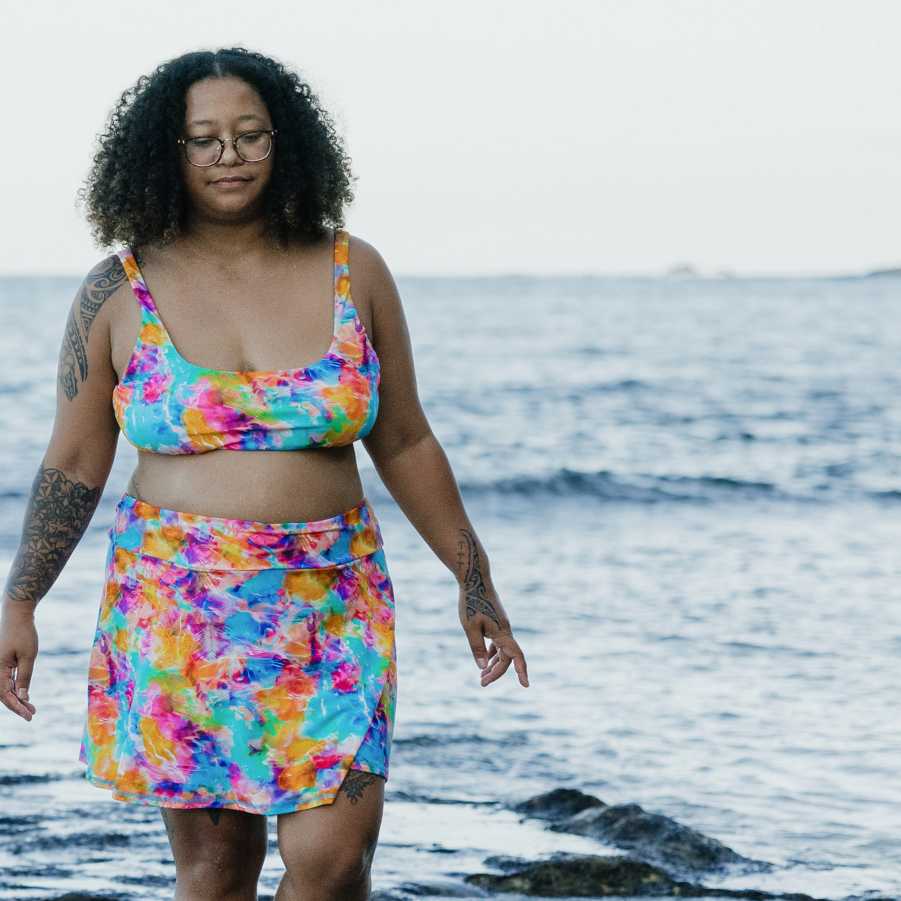 Women's Scoop Neck Bikini Top Plus Size | "Impressions"