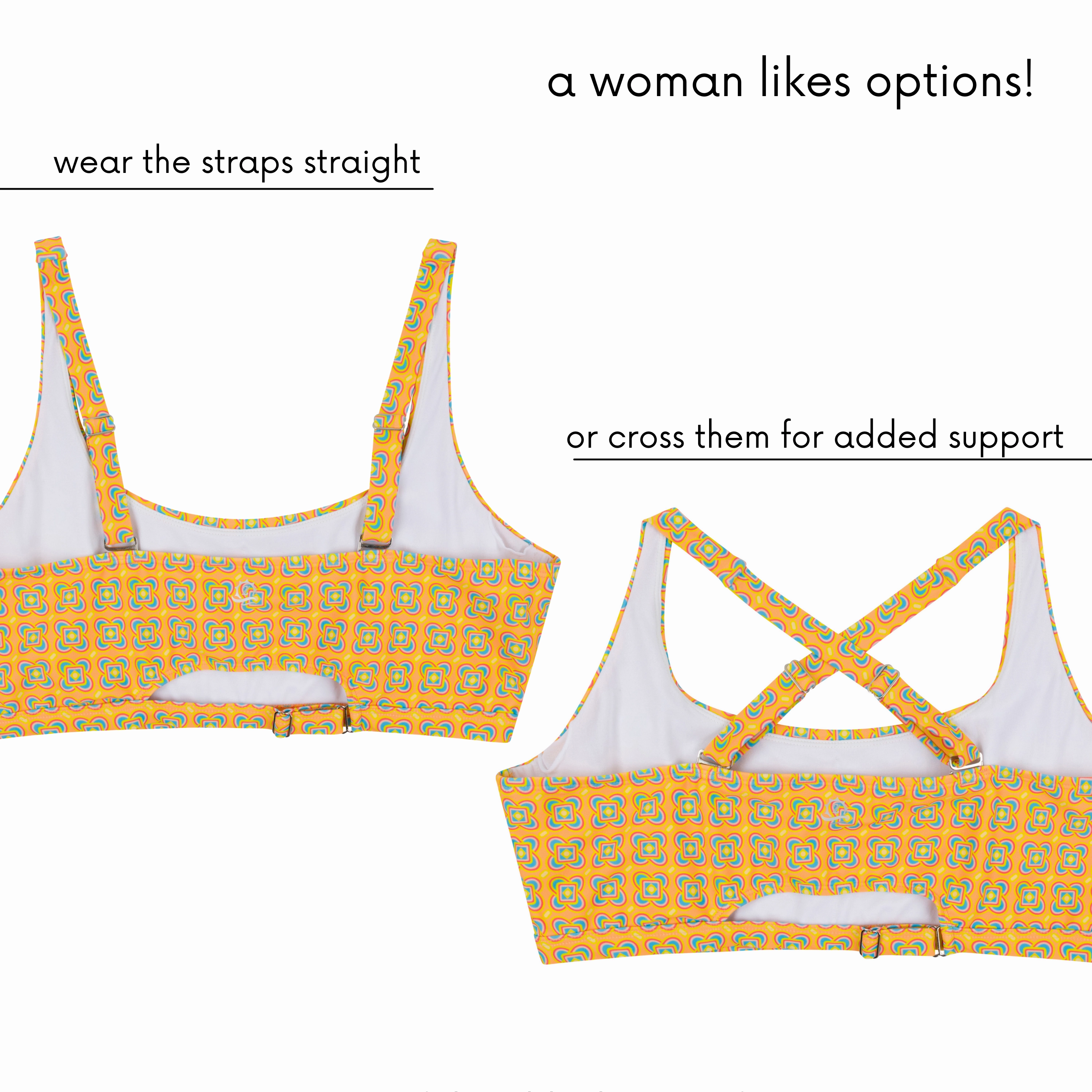 Women's Scoop Neck Bikini Top Plus Size | "Kaleidoscope"