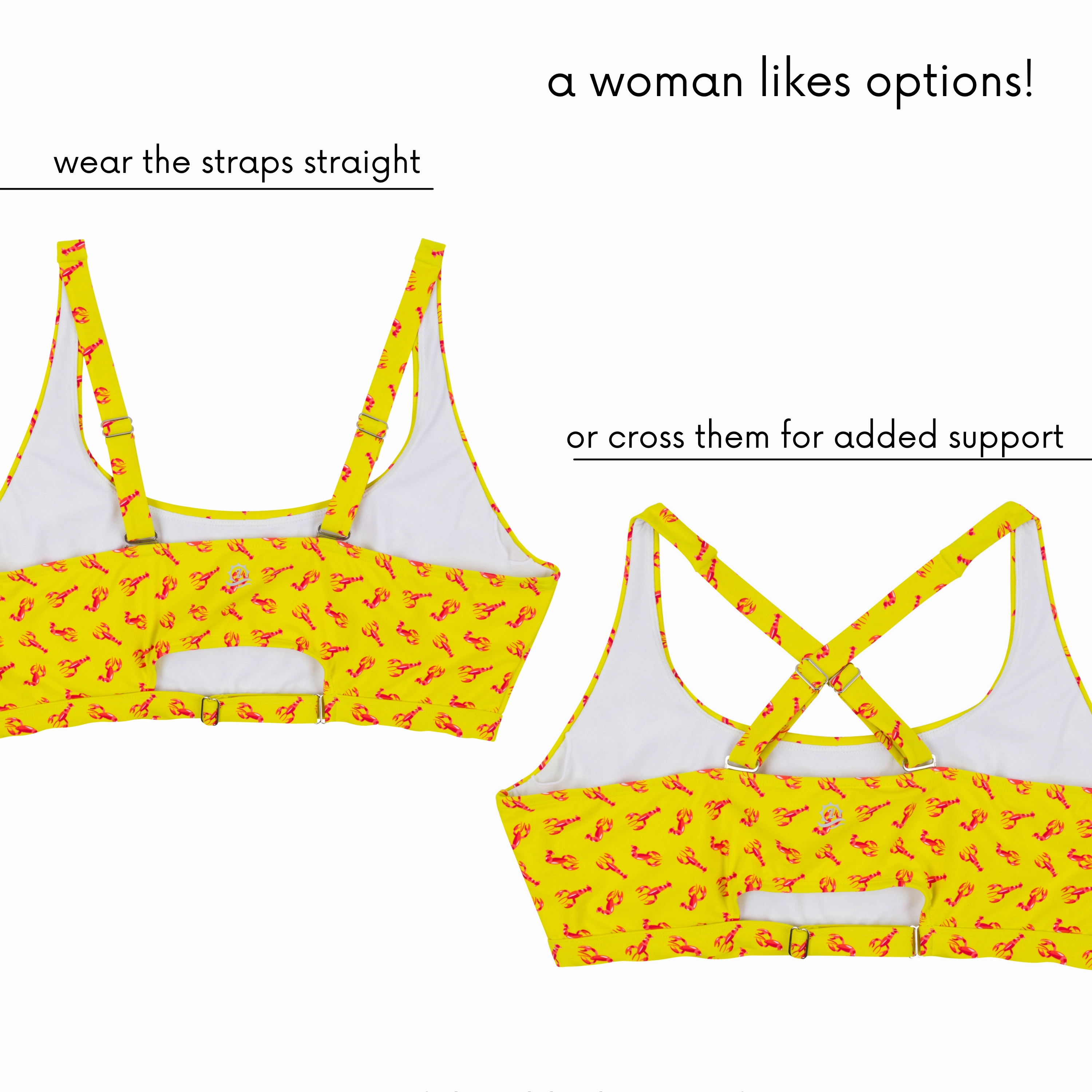 Women's Scoop Neck Bikini Top Plus Size | "Lobster"