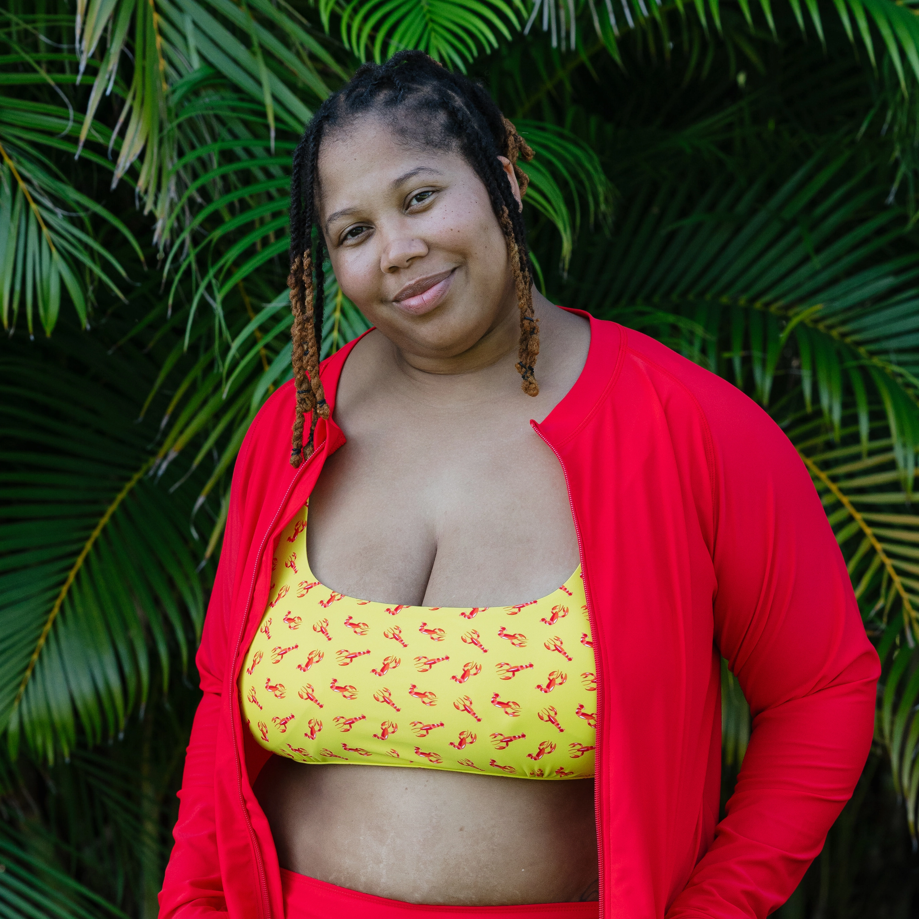 Women's Scoop Neck Bikini Top Plus Size | "Lobster"